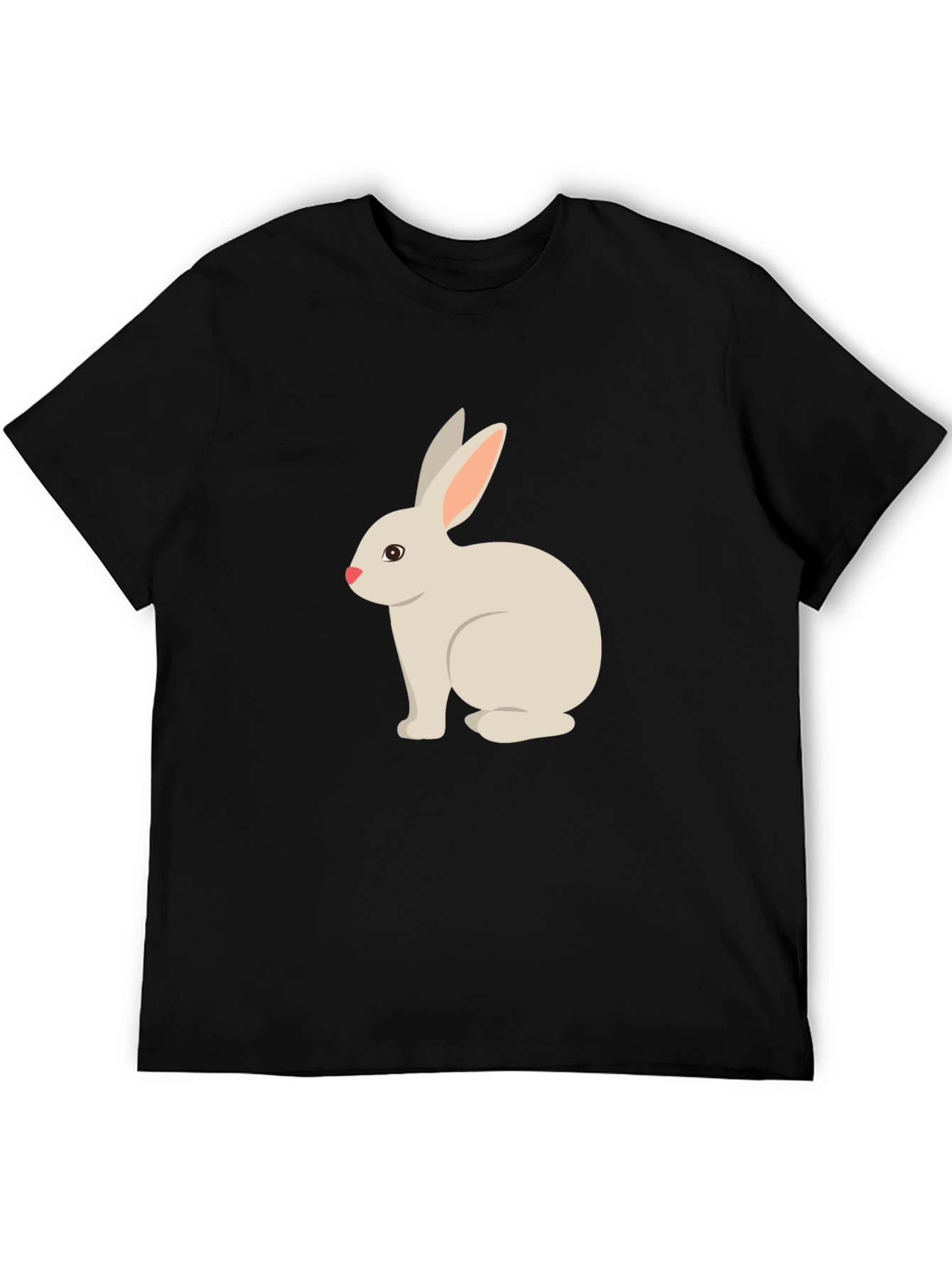 Black Cute Bunny Graphic Tee - Black T-Shirt view 5