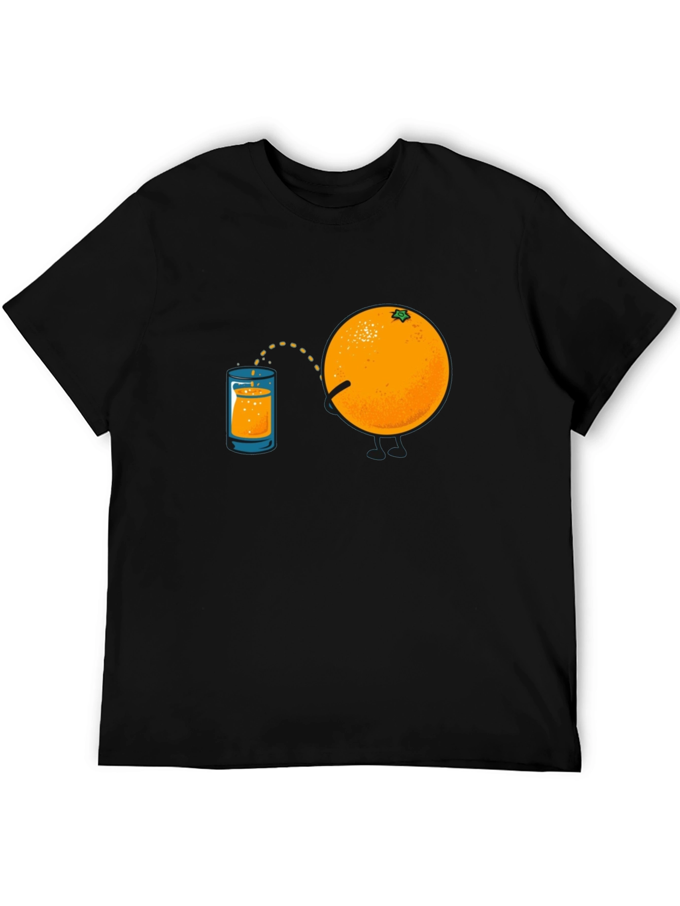 Black Funny Orange Juice Graphic Tee view 5