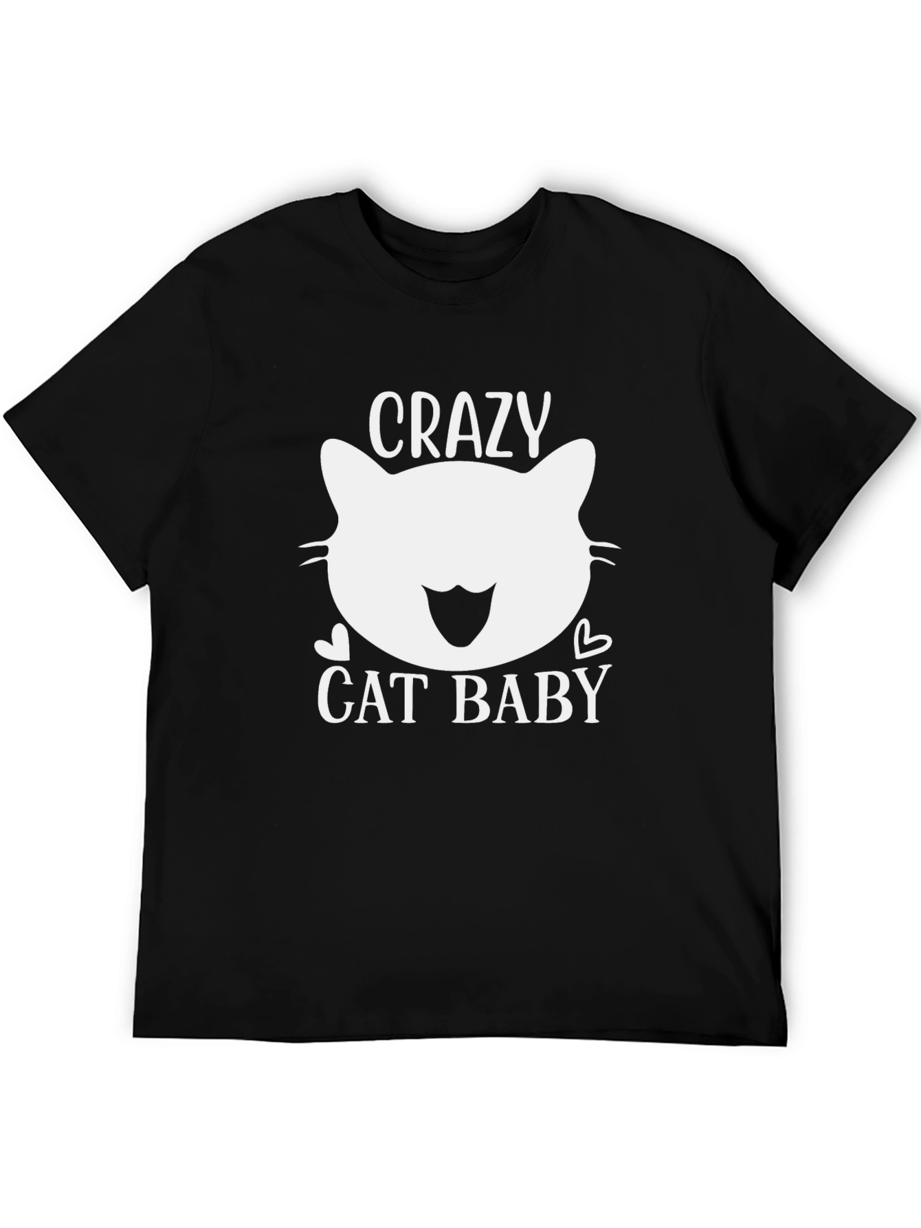 Black Crazy Cat Baby Graphic Tee - Unisex view 5