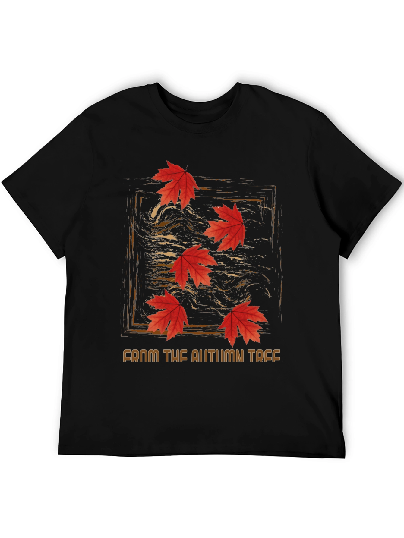 Black Autumn Leaves Graphic Tee - From The Autumn Tree view 5