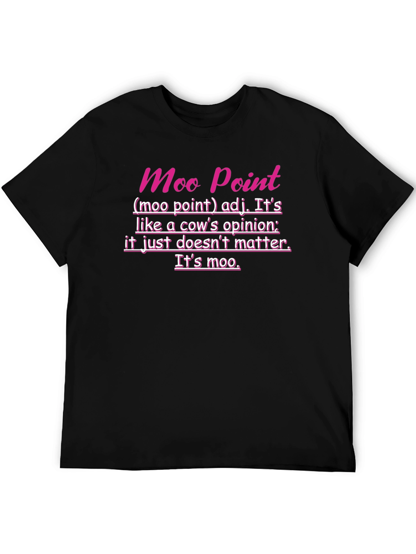 Black Moo Point Funny Graphic T-Shirt view 5