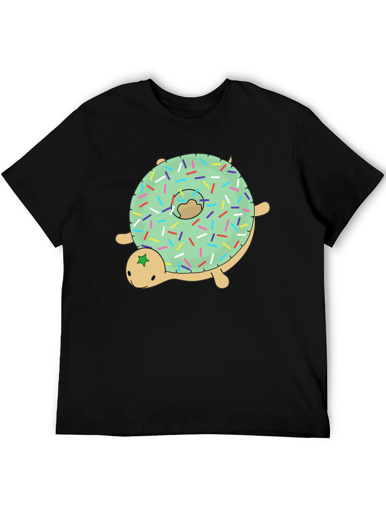Black Donut Turtle Graphic Tee - Fun Novelty Shirt view 5