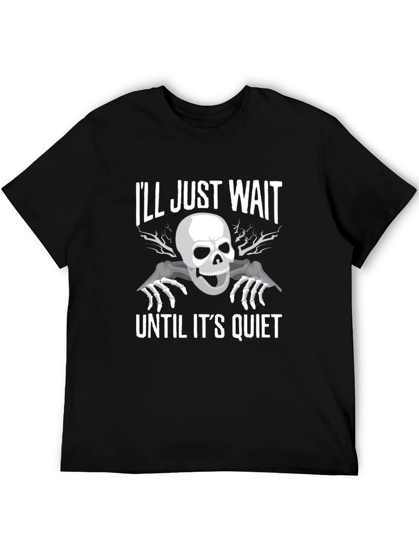 Black I'll Just Wait T-Shirt view 5