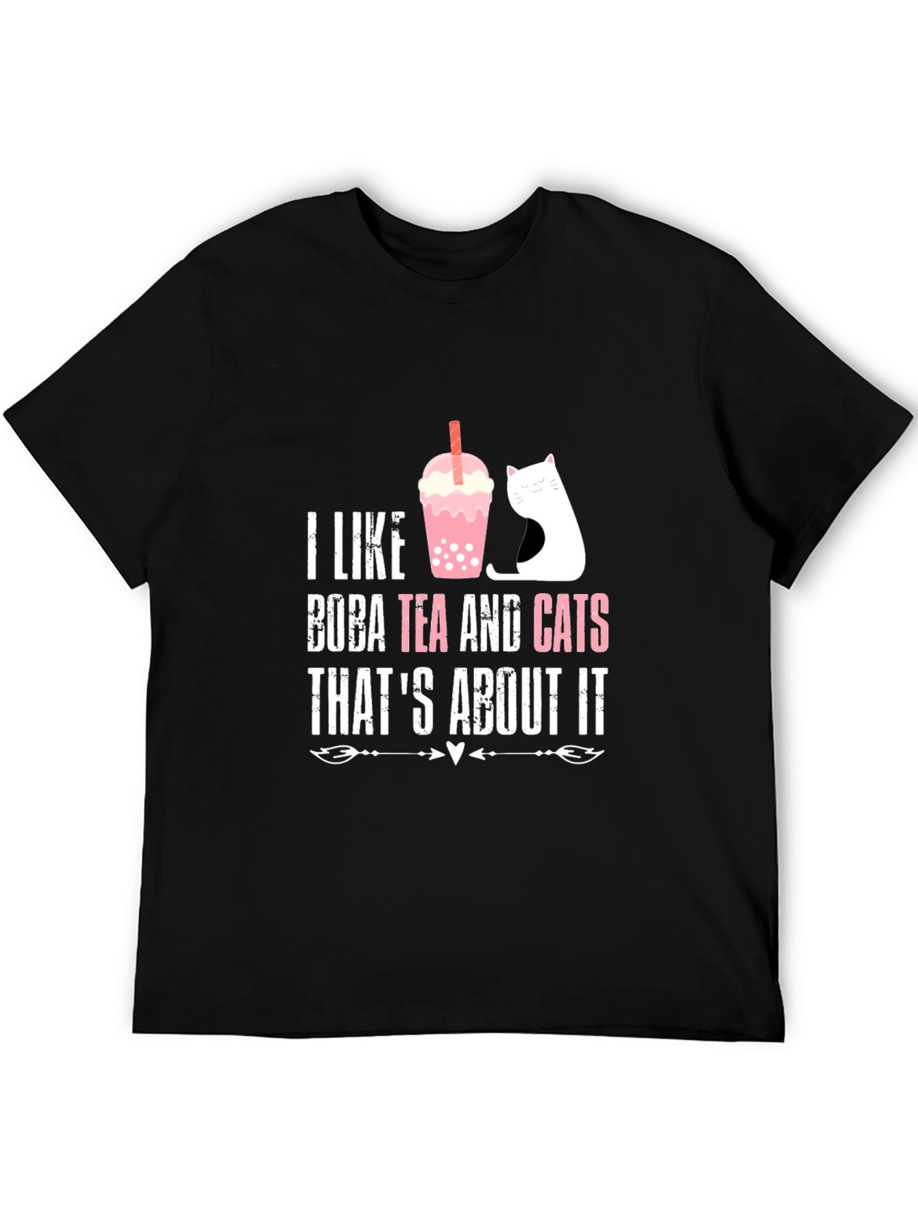 Black Boba Tea & Cats Graphic T-Shirt - Cute & Comfy view 5