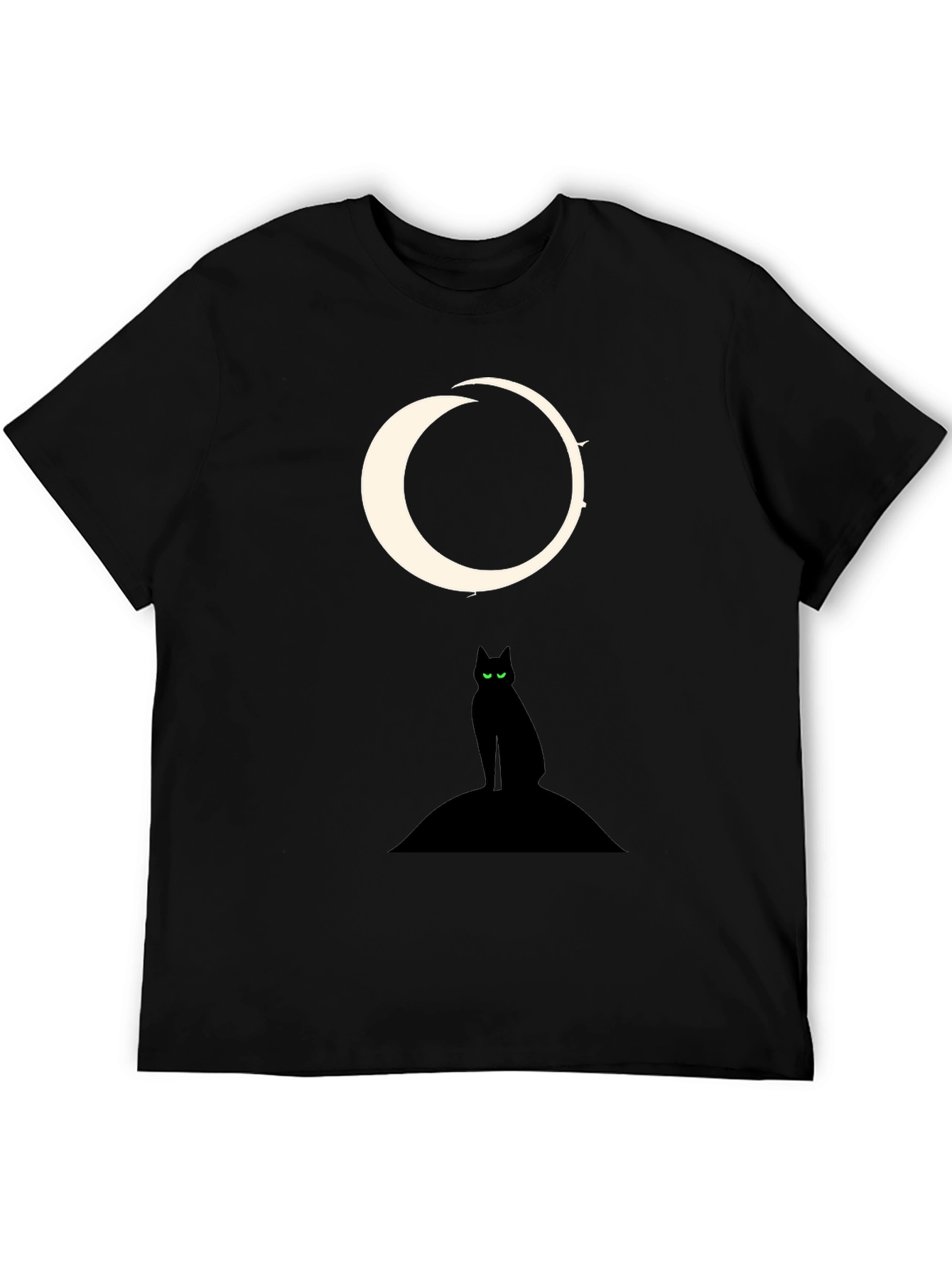 Black Black Cat Moon Graphic Tee view 5