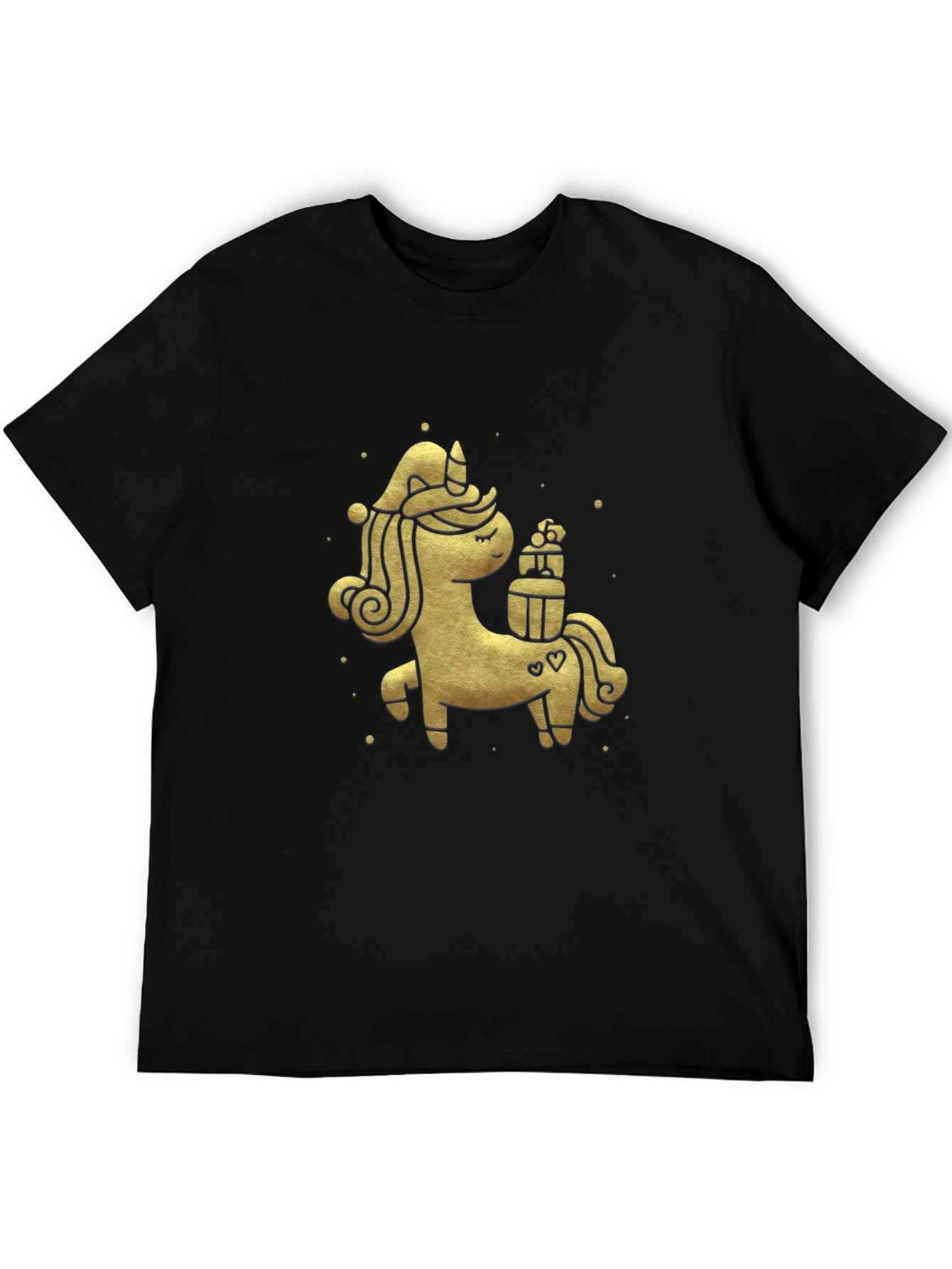 Black Festive Unicorn Graphic Tee view 5
