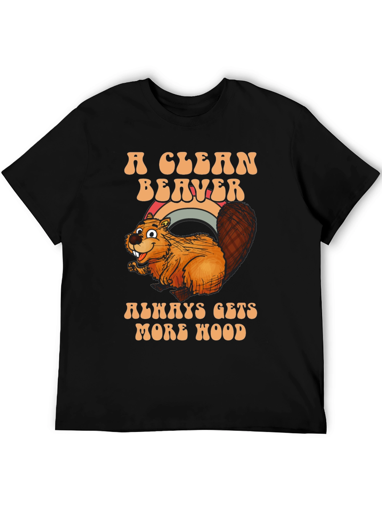 Black A Clean Beaver Gets More Wood T-Shirt view 5