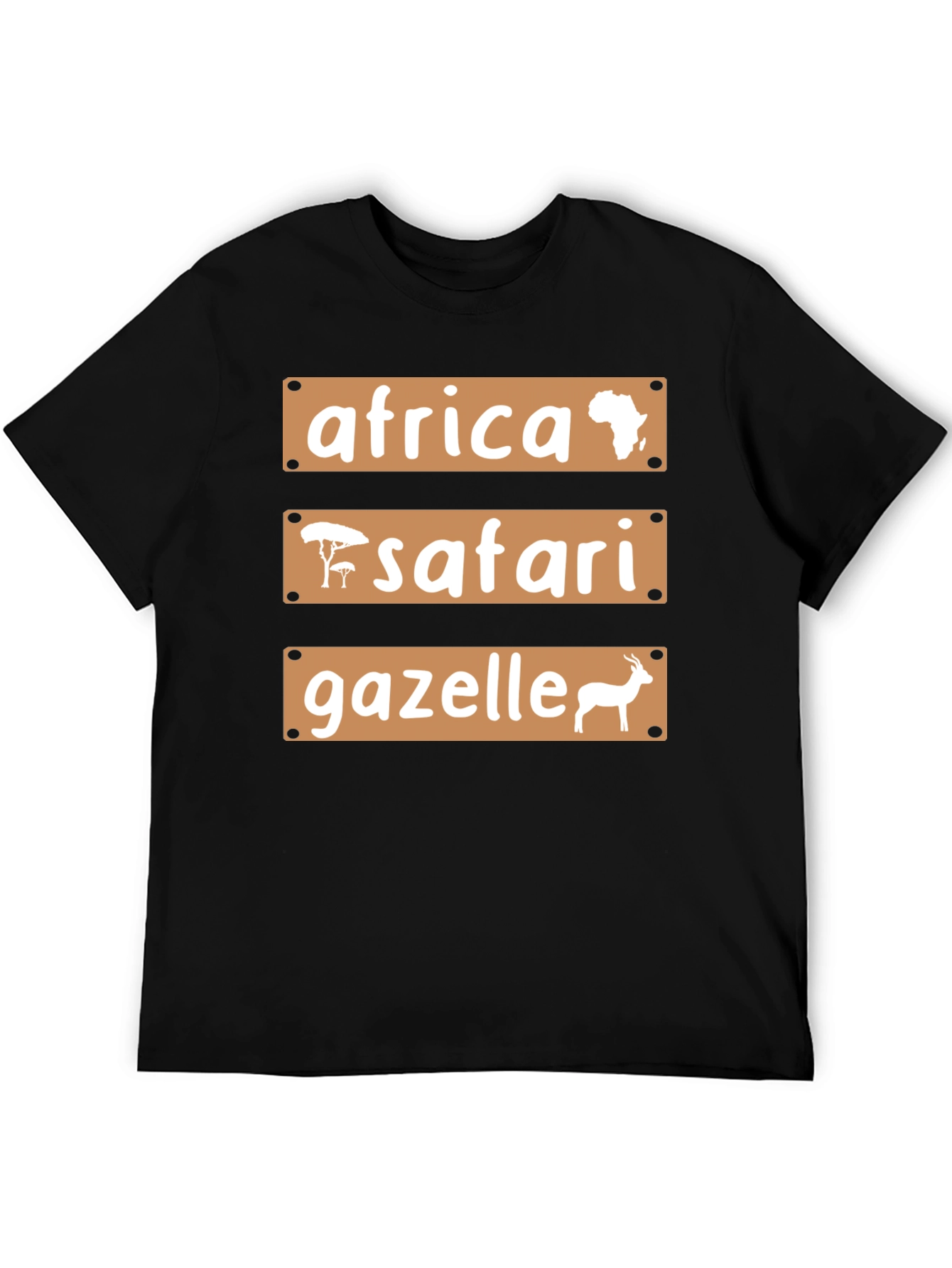 Black Africa Safari Gazelle Graphic T-Shirt view 5