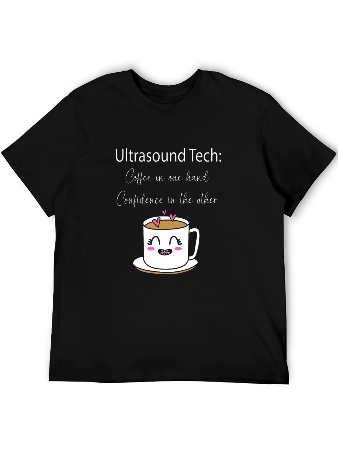 Black Ultrasound Tech Coffee & Confidence T-Shirt view 5