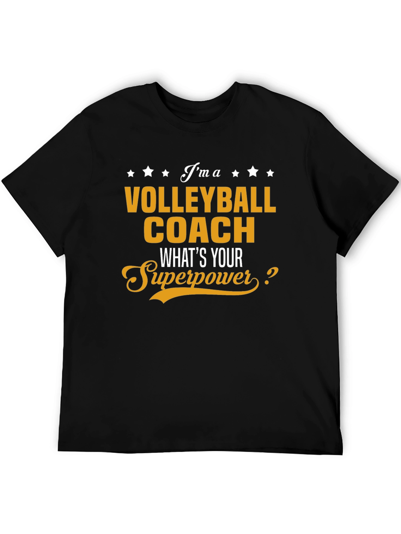 Black Volleyball Coach Superpower T-Shirt view 5