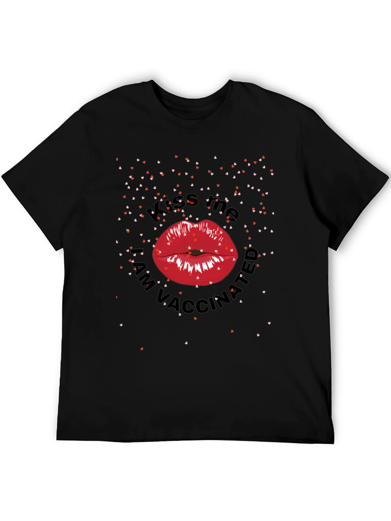 Black Kiss Me I'm Vaccinated T-Shirt view 5