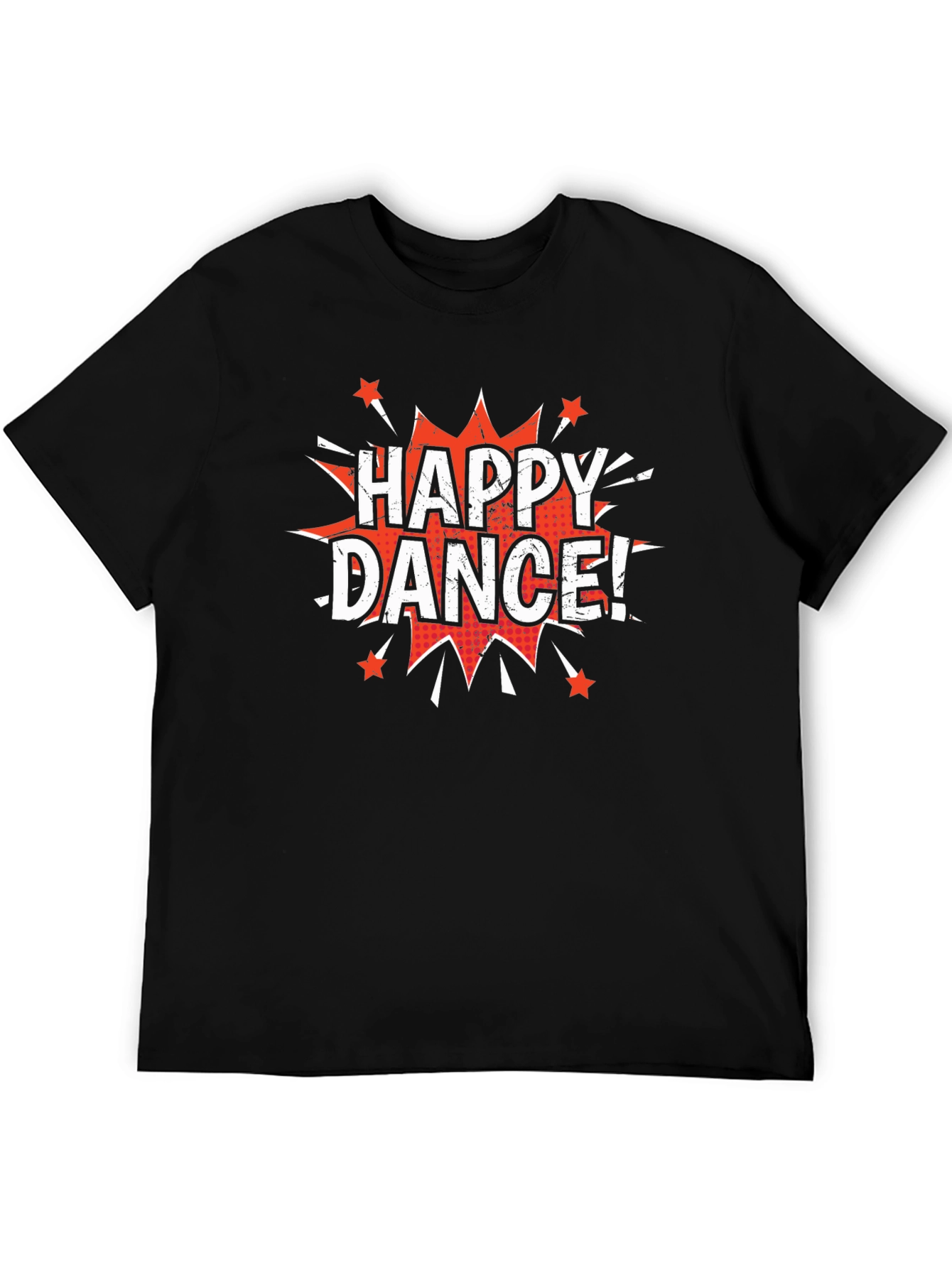 Black Happy Dance! Graphic Print Crew Neck T-Shirt view 5