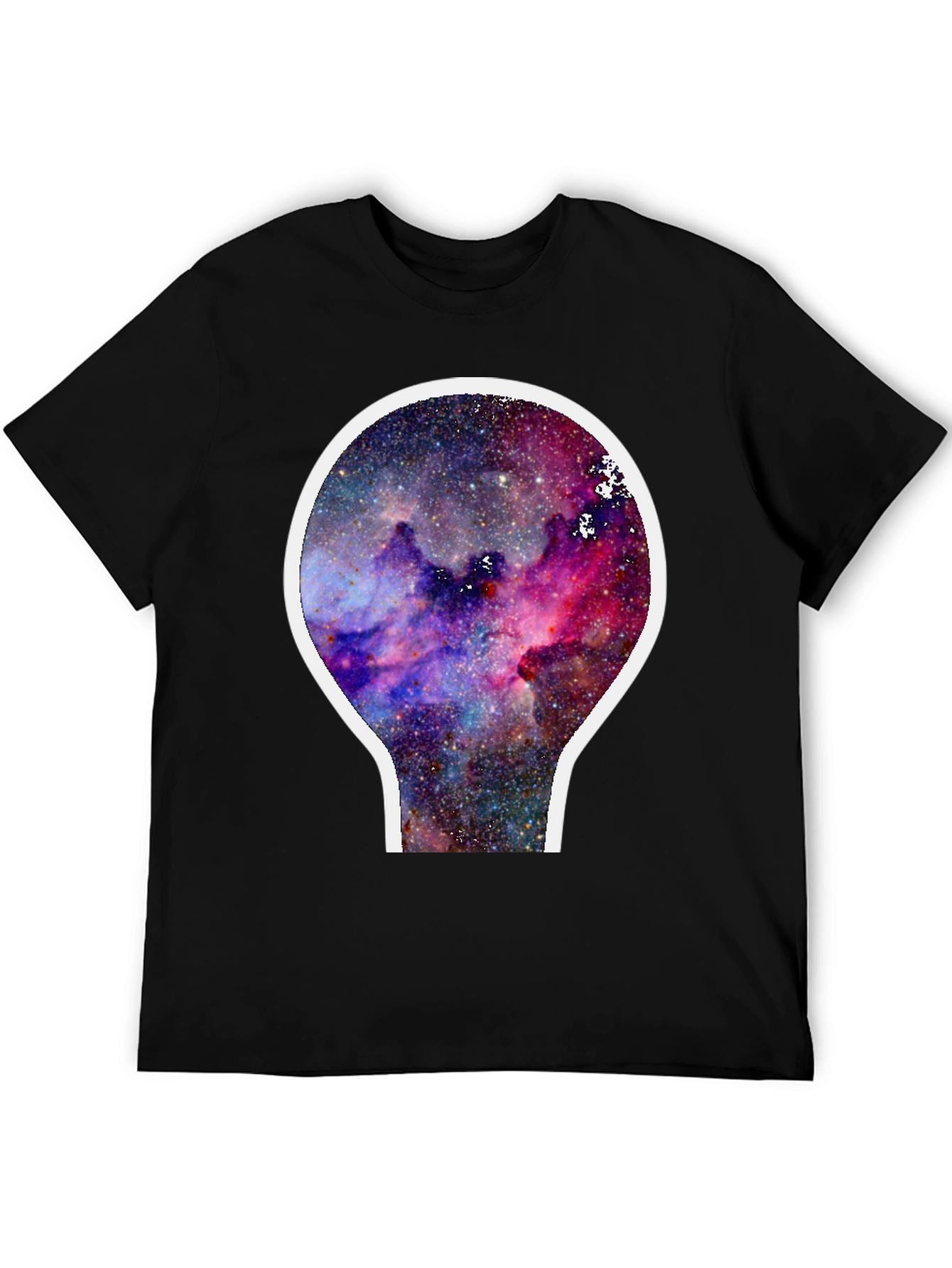 Black Galaxy Nebula Graphic T-Shirt - Black Cotton Blend view 5