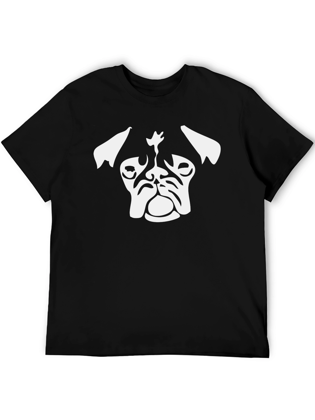 Black Pug Head Graphic Tee - Stylish Black T-Shirt view 5