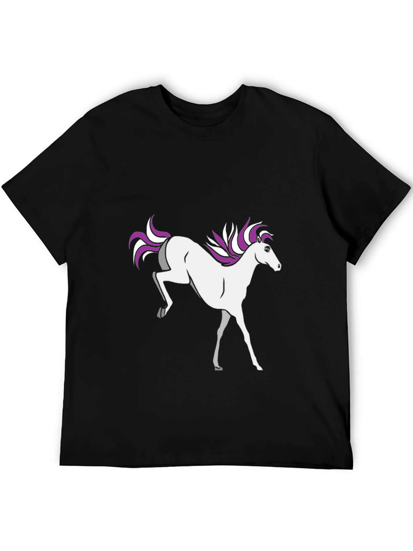 Black Unicorn Graphic Tee - Black Cotton T-Shirt view 5