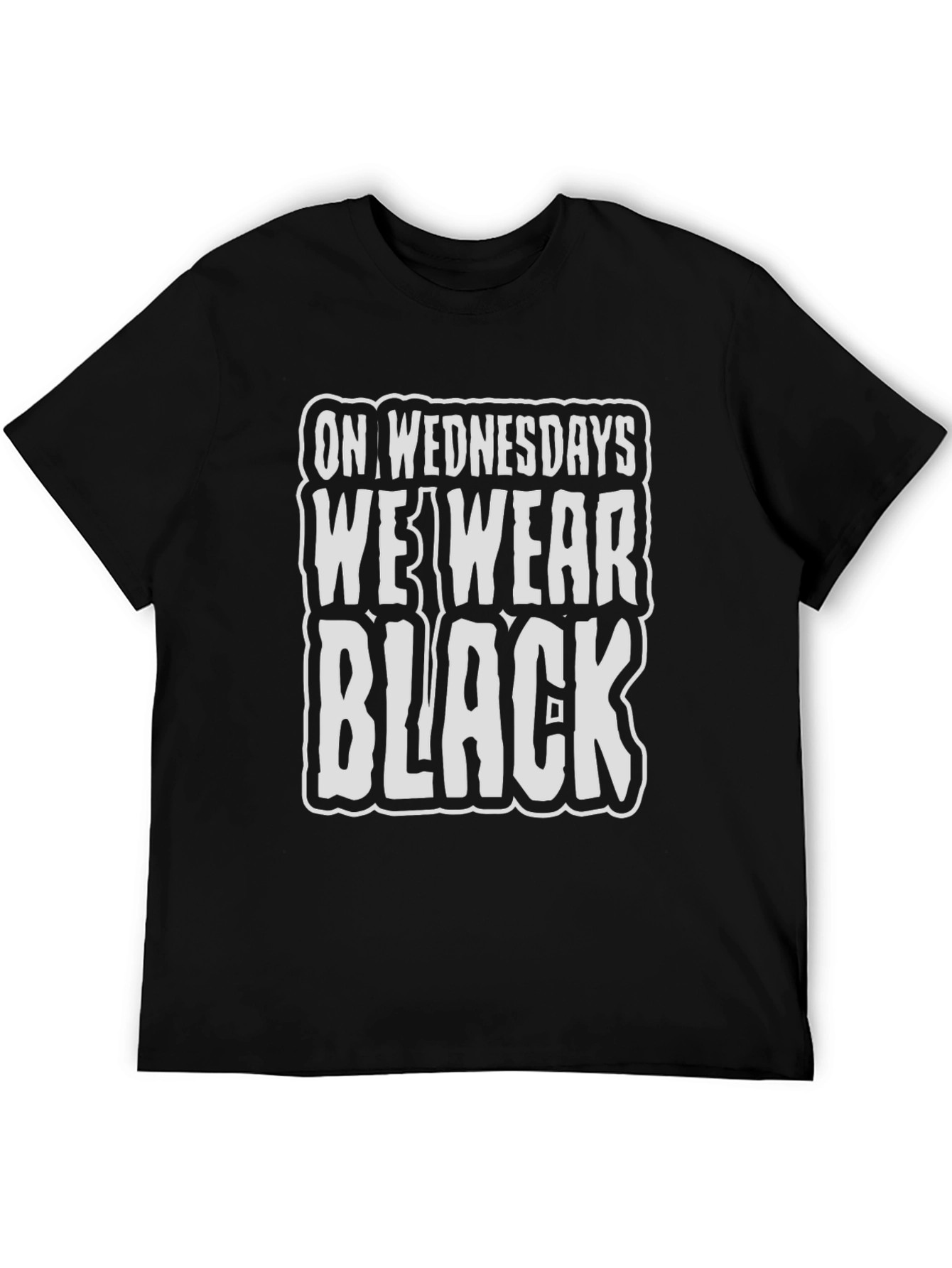 Black On Wednesdays We Wear Black T-Shirt view 5