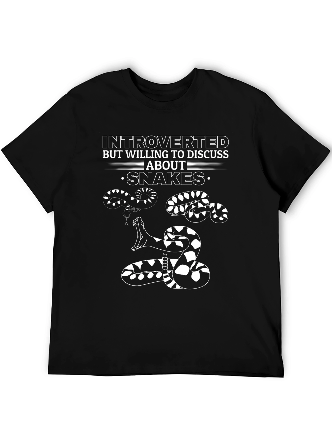 Black Introverted Snake Graphic T-Shirt view 5