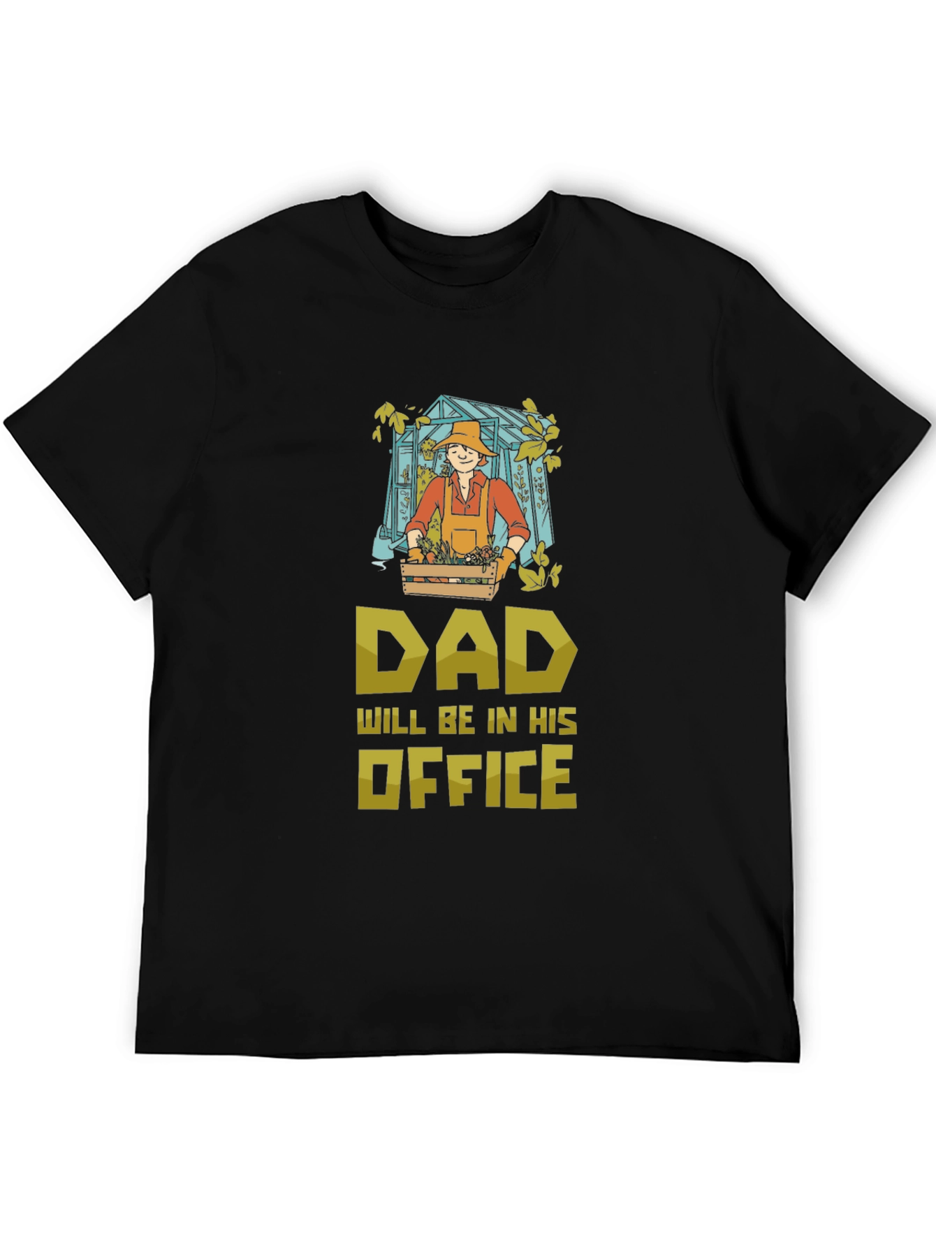 Black Dad's Gardening Office T-Shirt - Funny Gardener Gift view 5