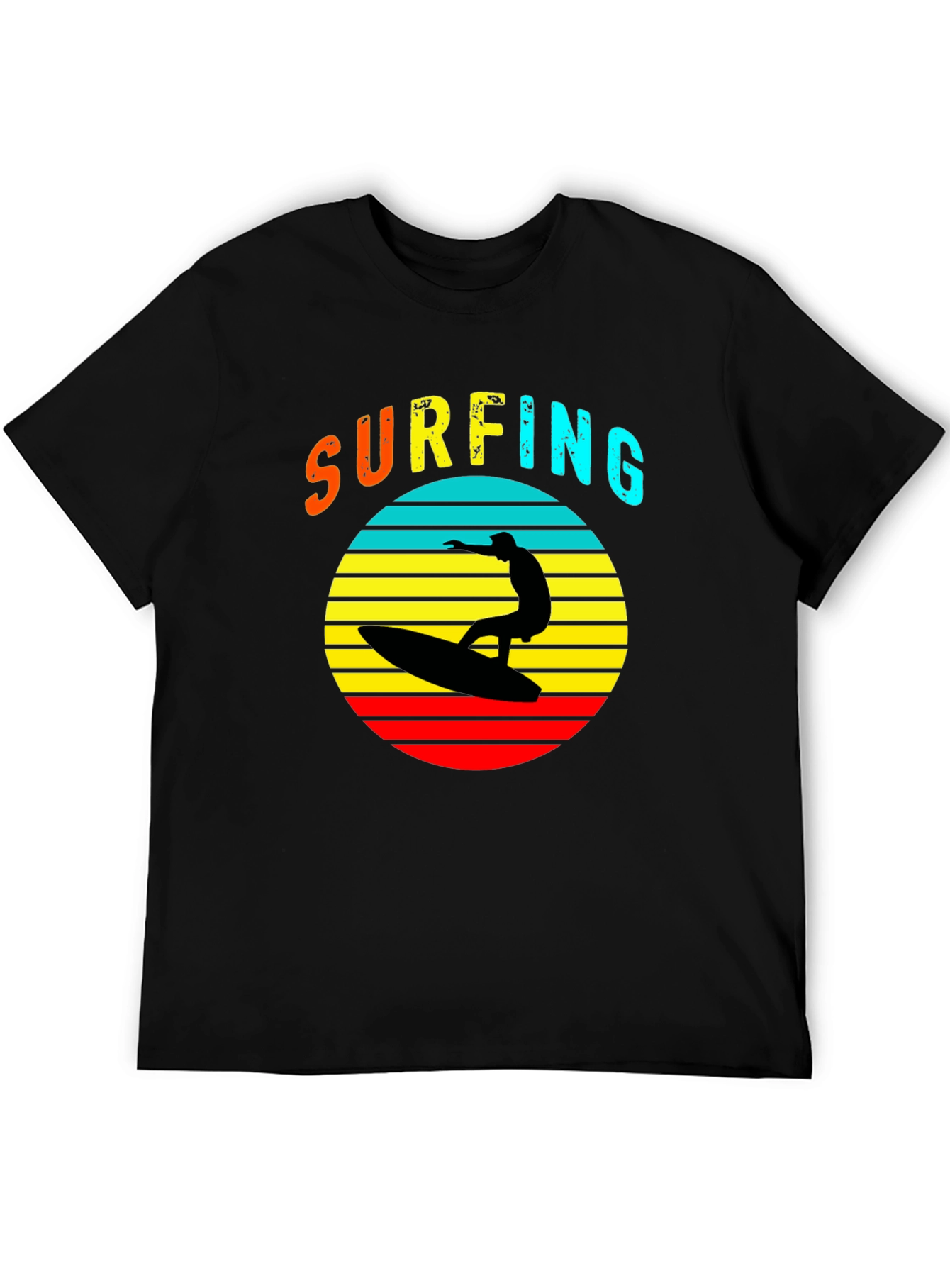 Black Retro Surfing T-Shirt - Vintage Style Tee view 5