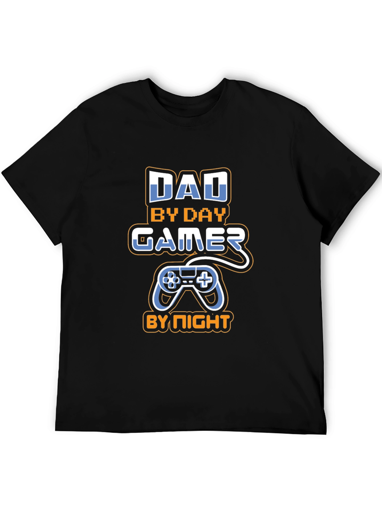Black Dad By Day Gamer By Night T-Shirt view 5