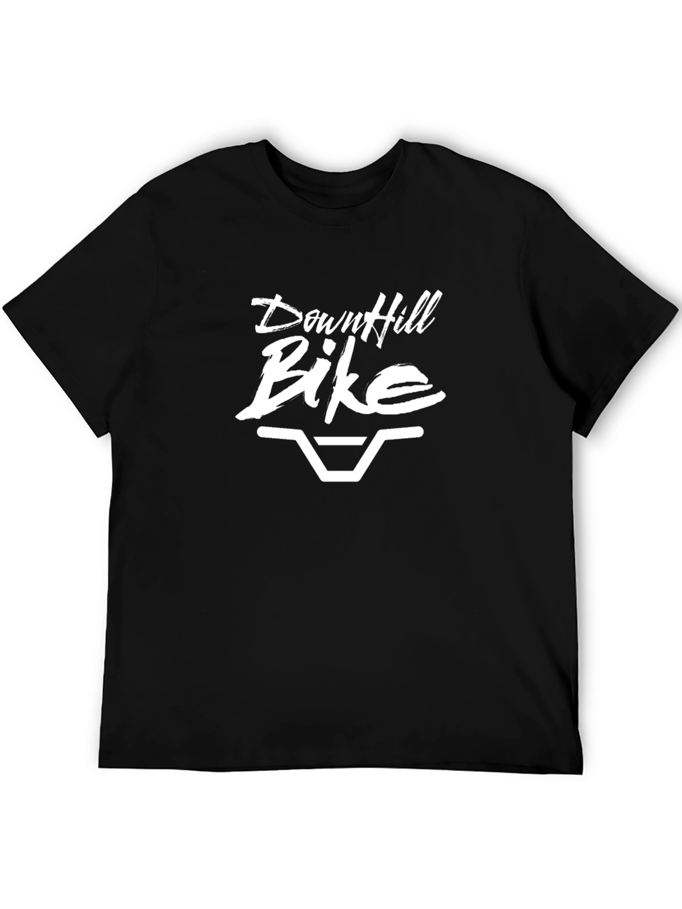Black Downhill Bike Graphic Tee - Black Cotton T-Shirt view 5