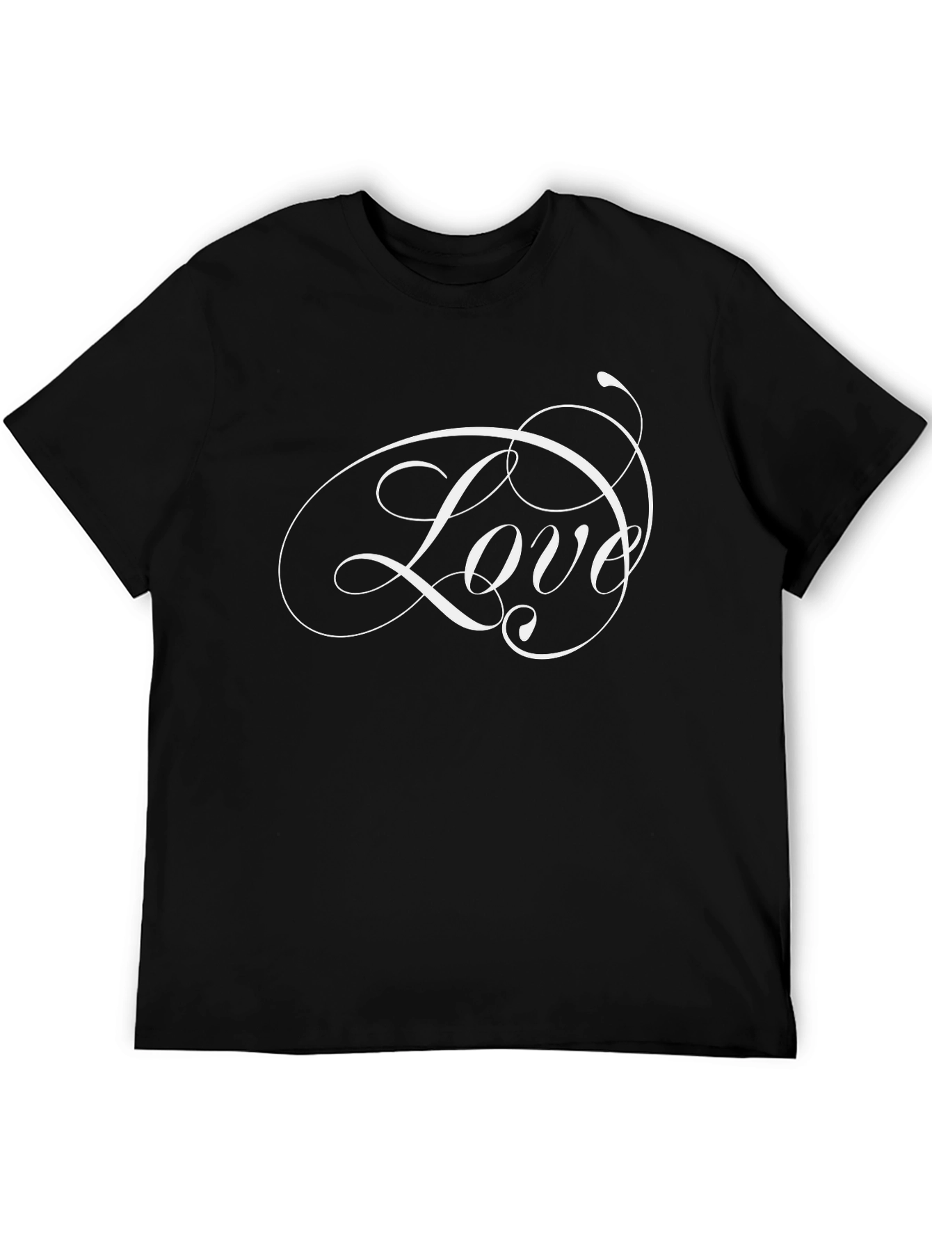 Black Love Script Black T-Shirt view 5
