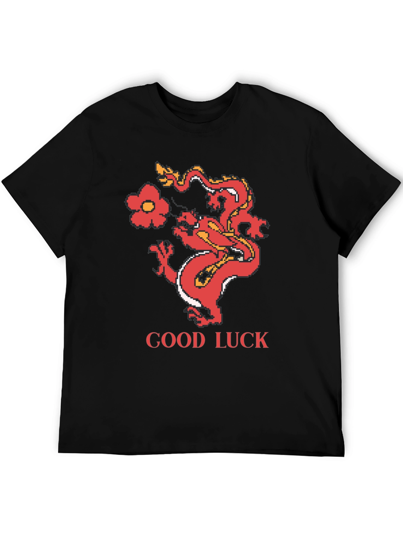 Black Good Luck Dragon Graphic Tee - Retro Style view 5