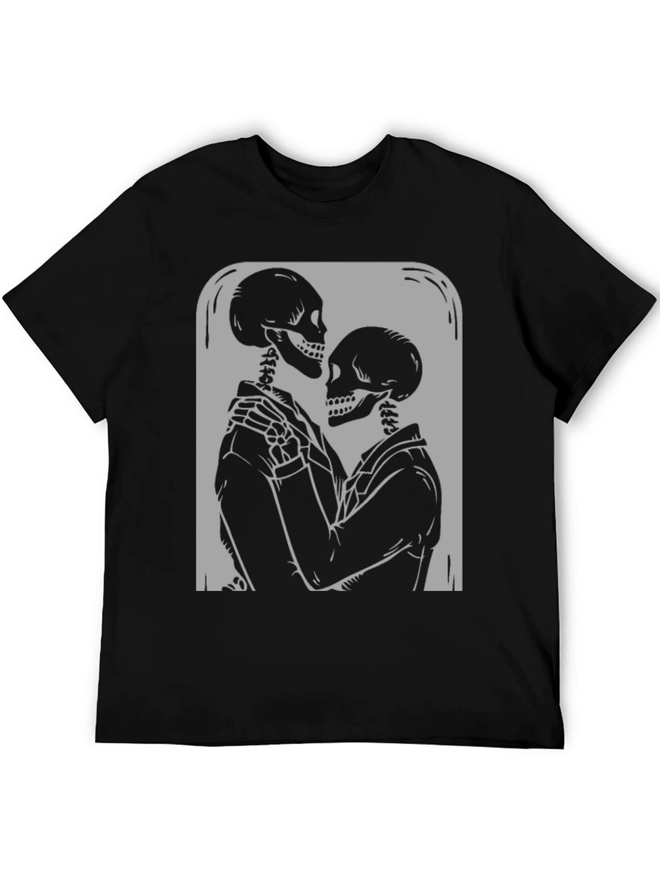 Black Skeleton Couple Graphic Tee - Embrace the Afterlife! view 5