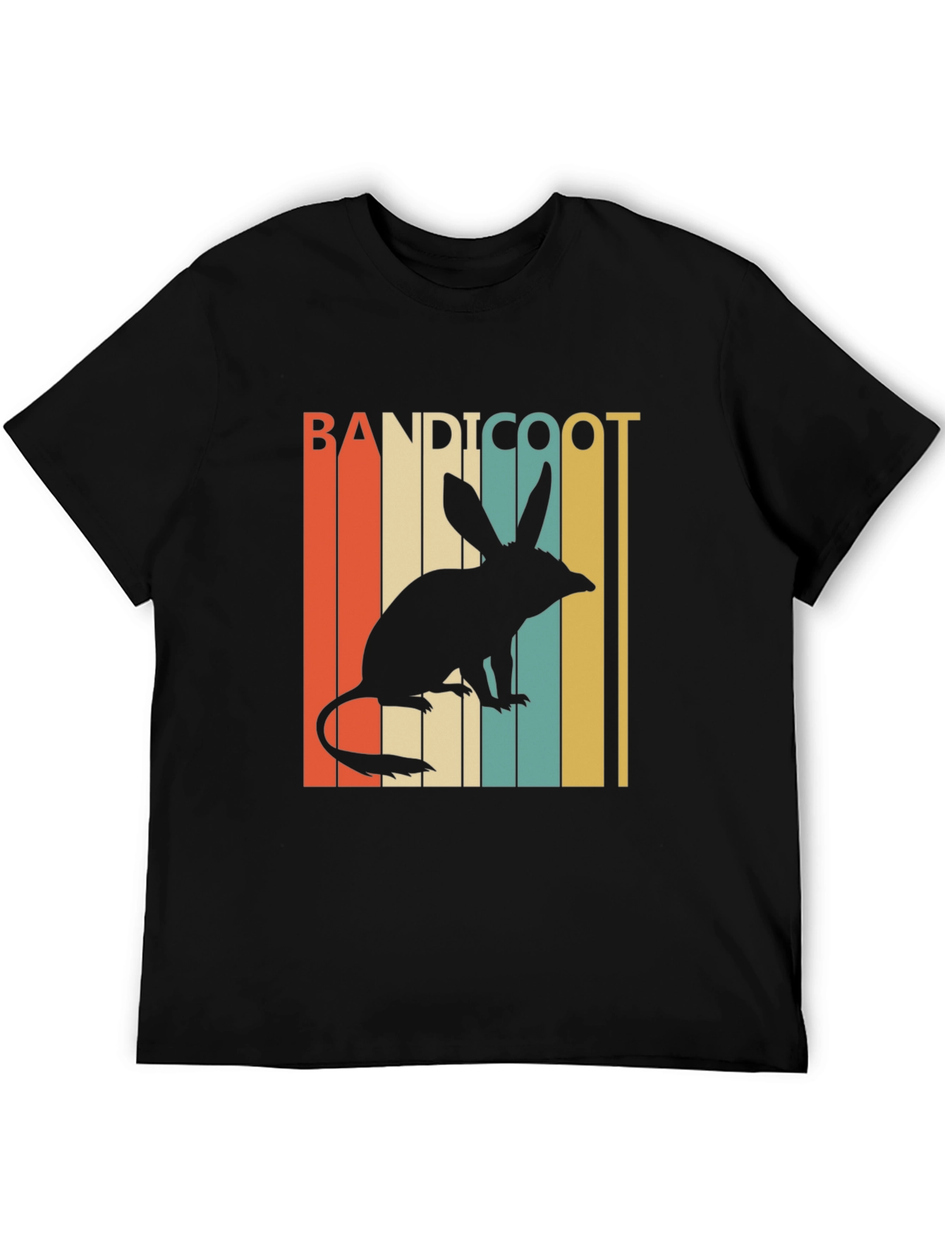 Black Bandicoot Retro Style T-Shirt view 5