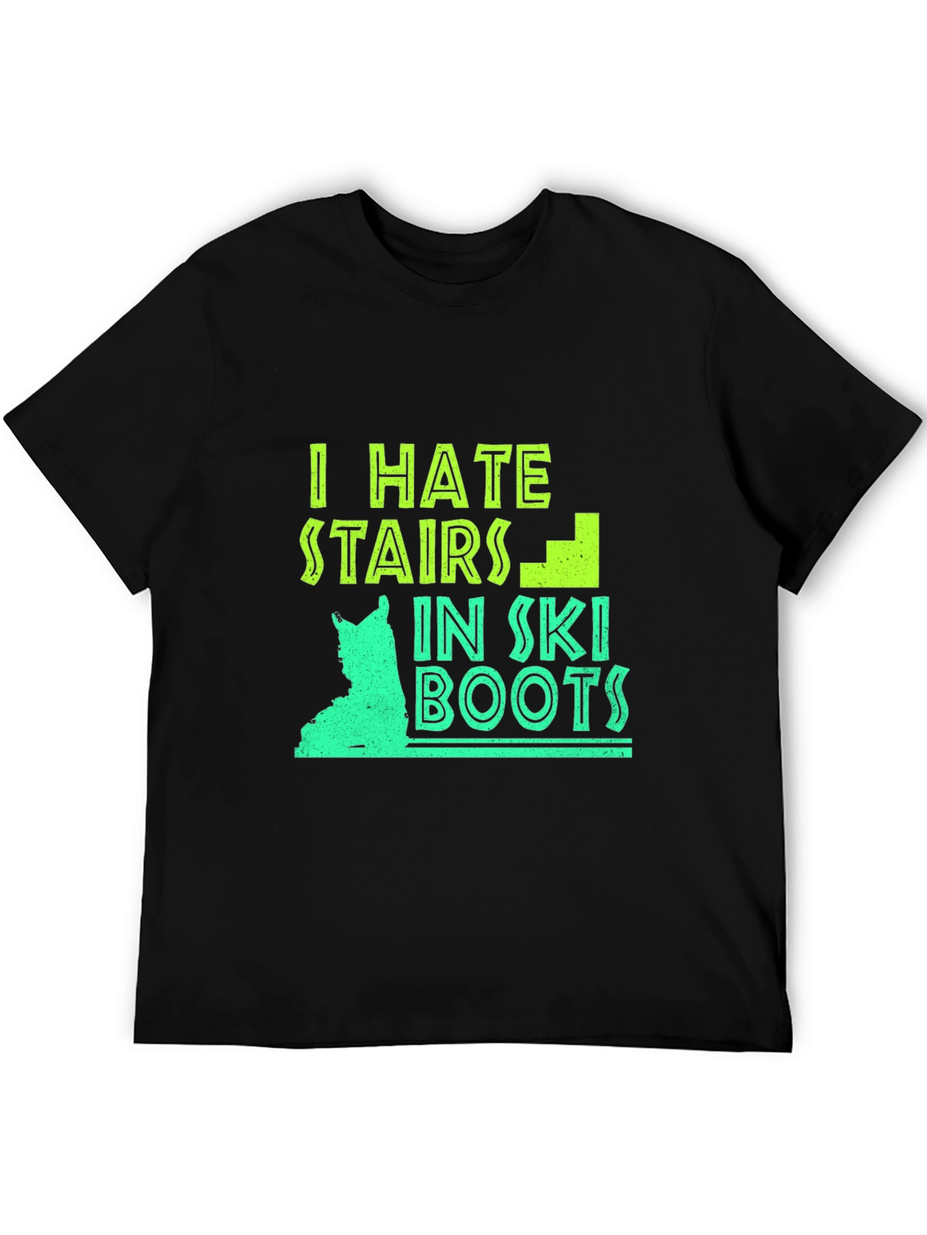 Black I Hate Stairs in Ski Boots Graphic Tee view 5