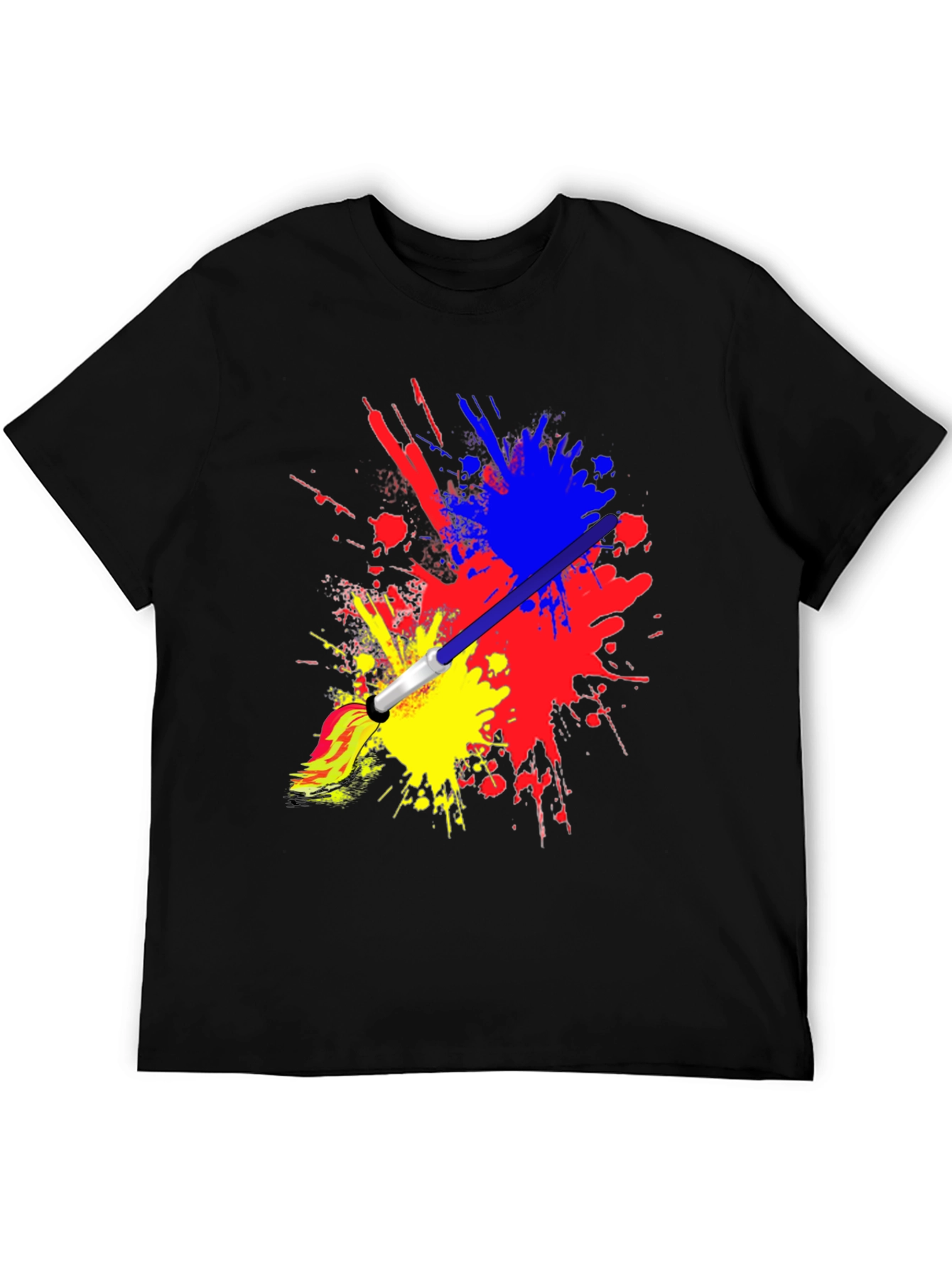 Black Paint Splatter Brush Stroke Graphic Tee view 5