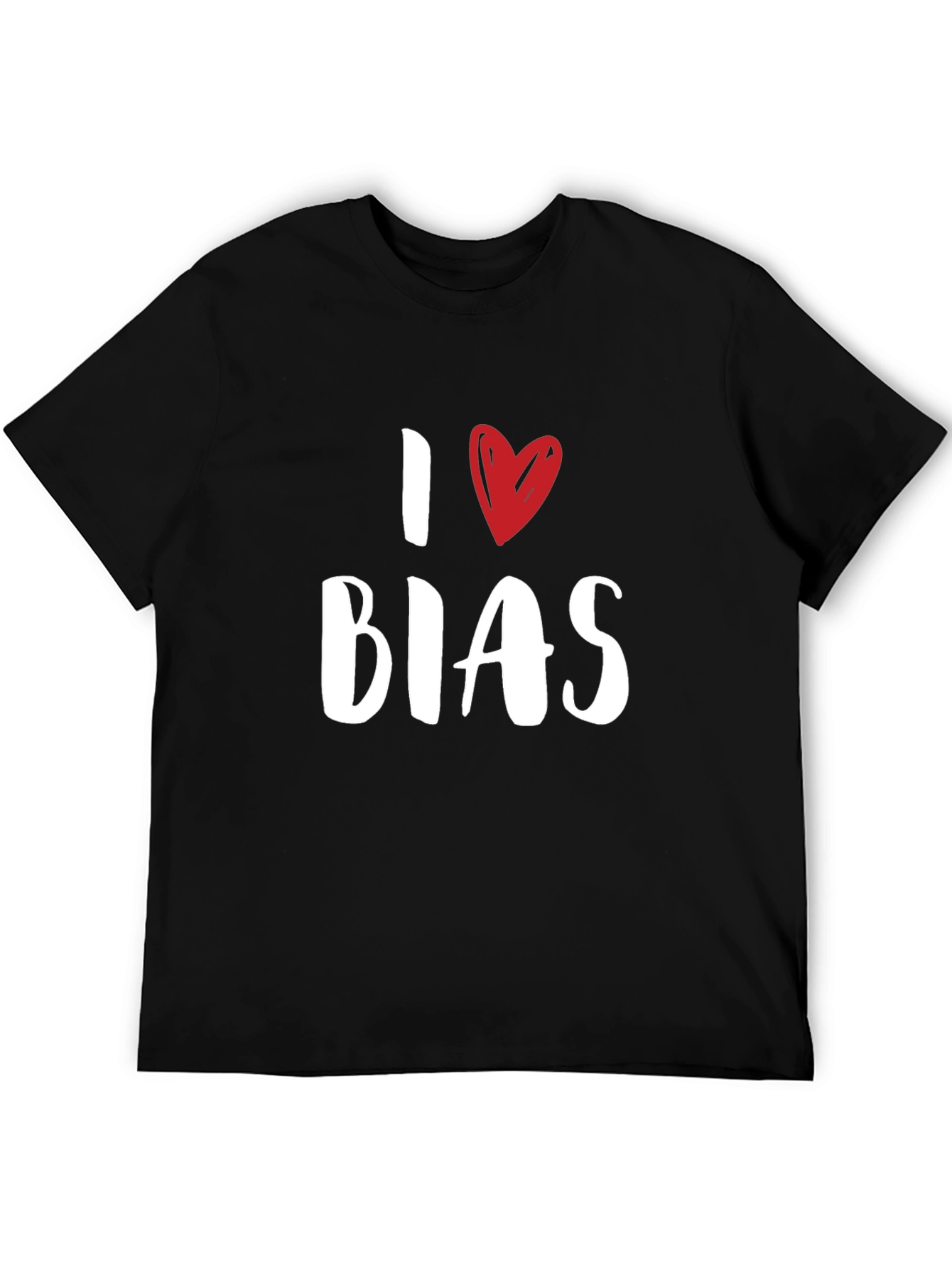 Black I Heart Bias Graphic Tee - Trendy Casual Top view 5