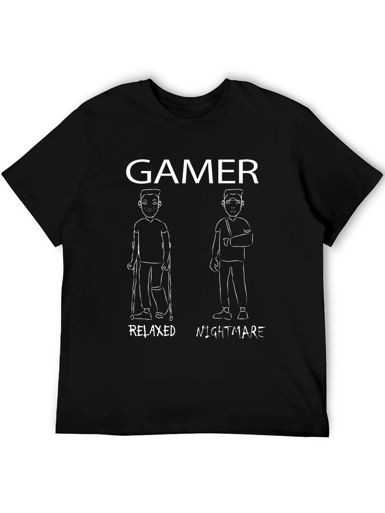 Black Gamer Relaxed Nightmare Graphic T-Shirt view 5