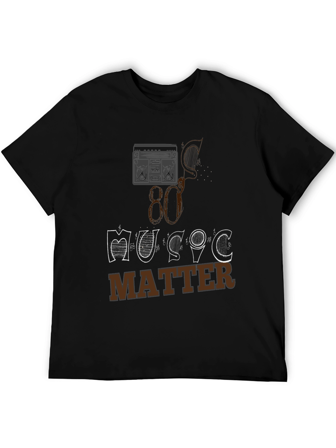 Black 80's Music Matters Graphic Tee view 5