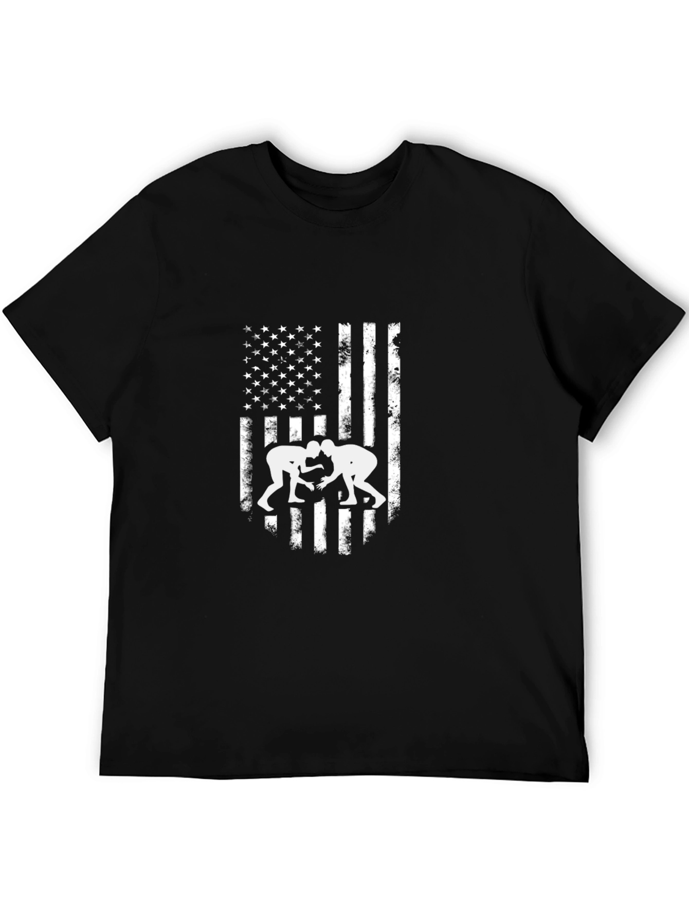 Black USA Wrestling Flag T-Shirt - Patriotic Tee view 5