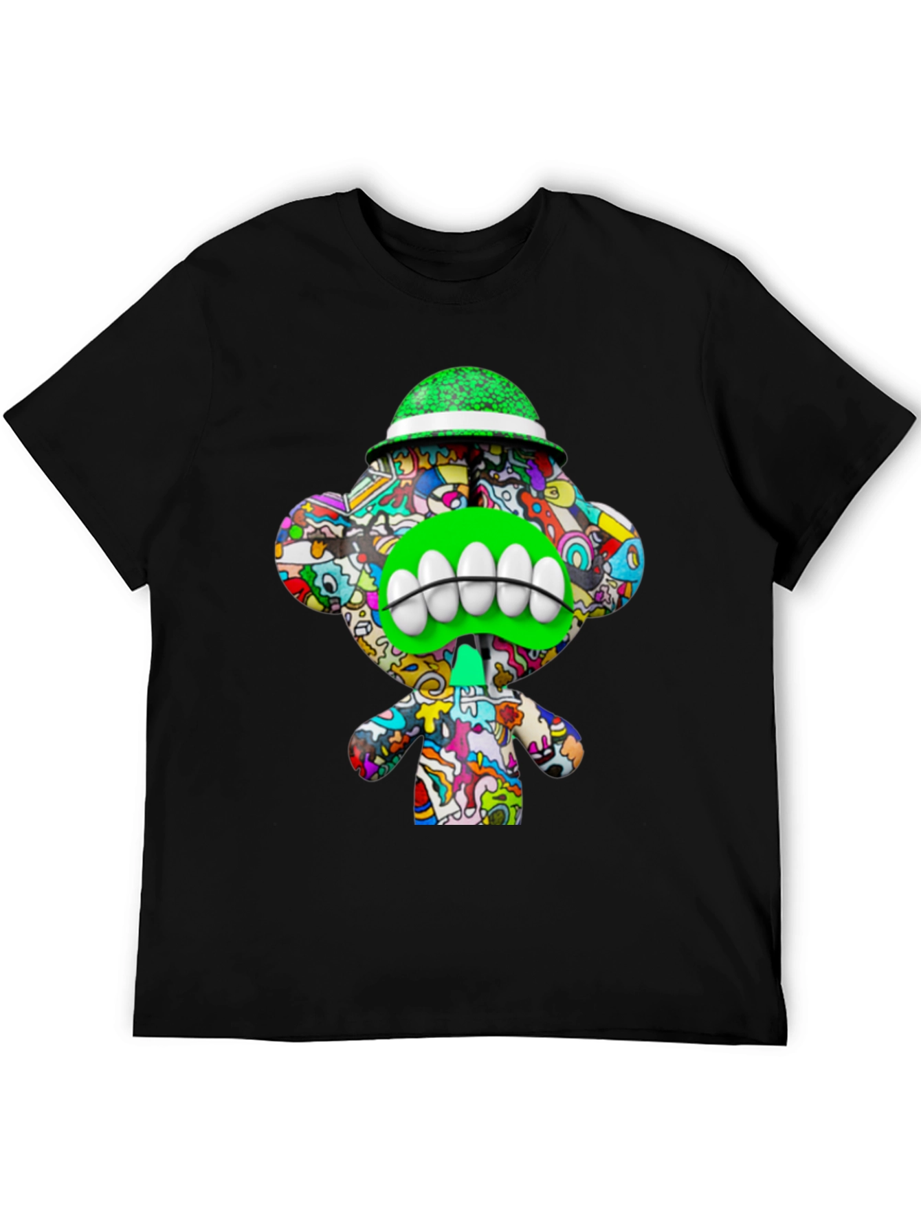 Black Funky Monkey Graphic Tee - Unique Cartoon Design view 5