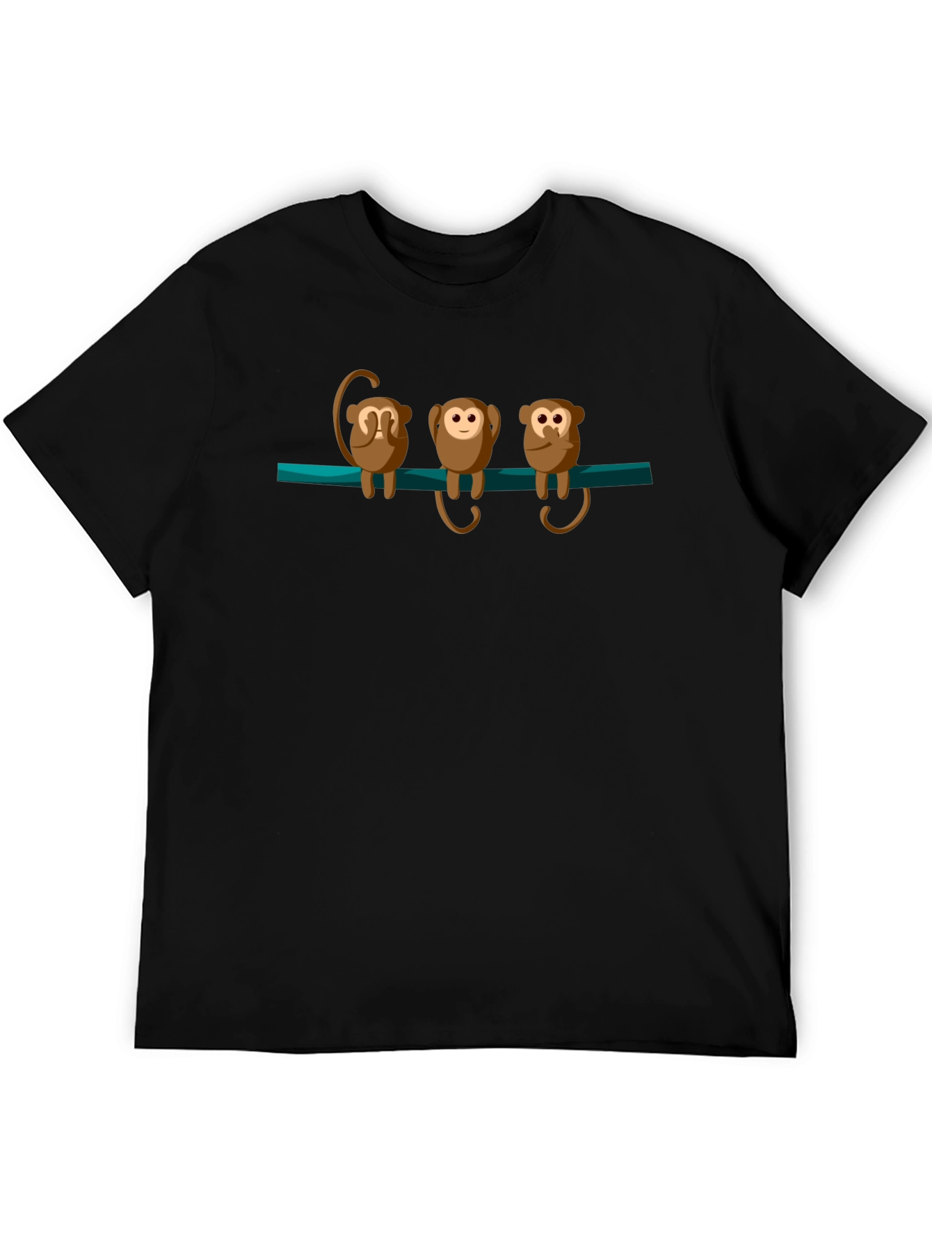 Black Hear, See, Speak No Evil Monkey Graphic Tee view 5
