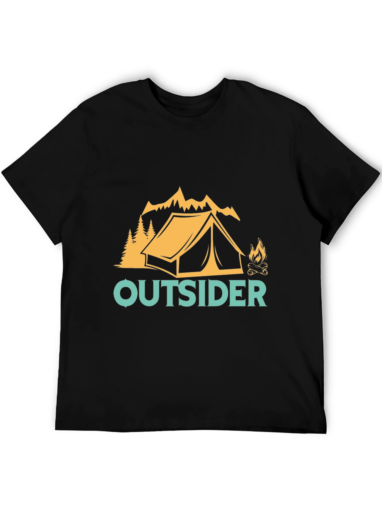 Black Outsider Camping Graphic Tee view 5