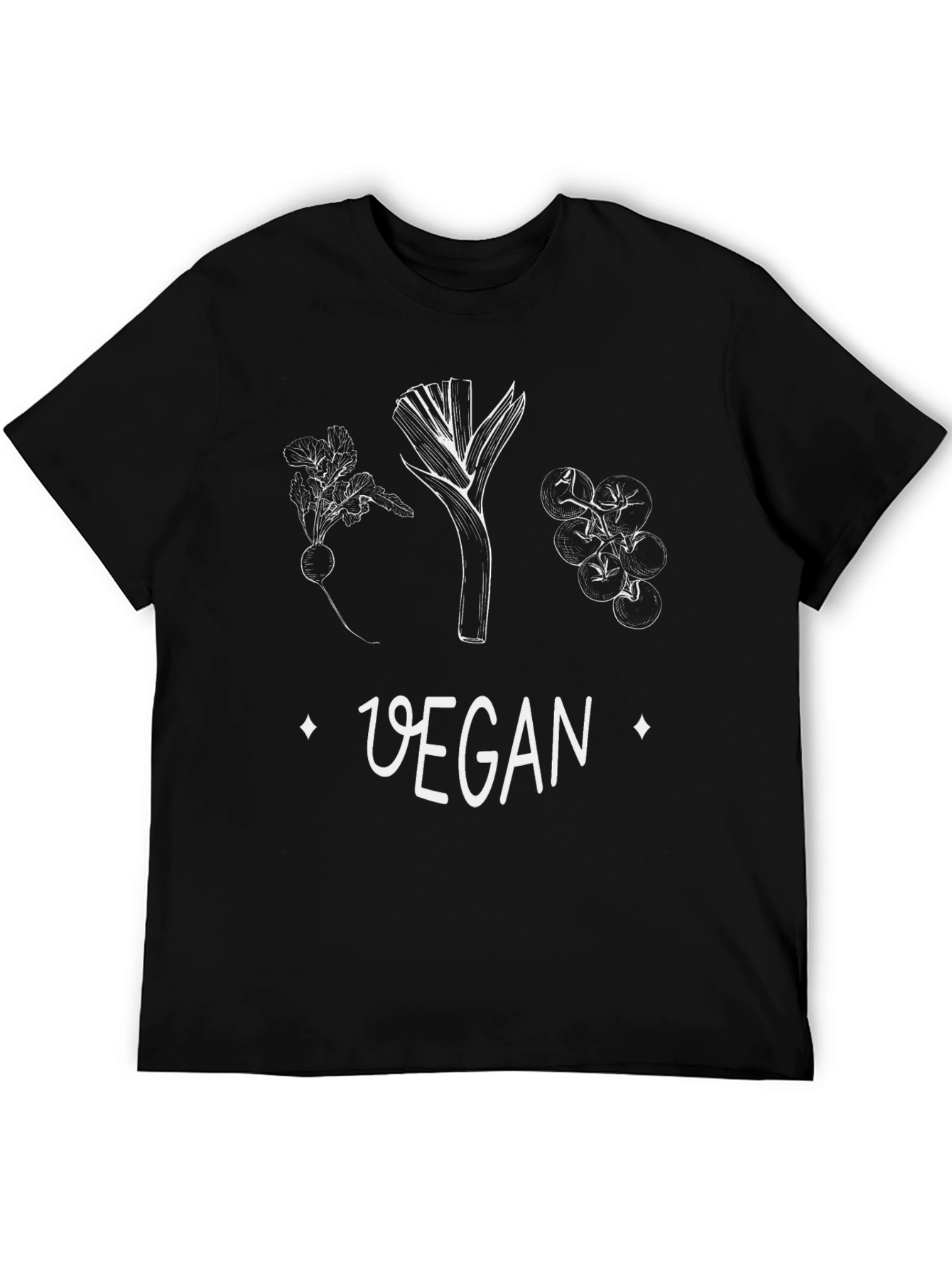 Black Vegan Graphic Tee - Black Cotton view 5