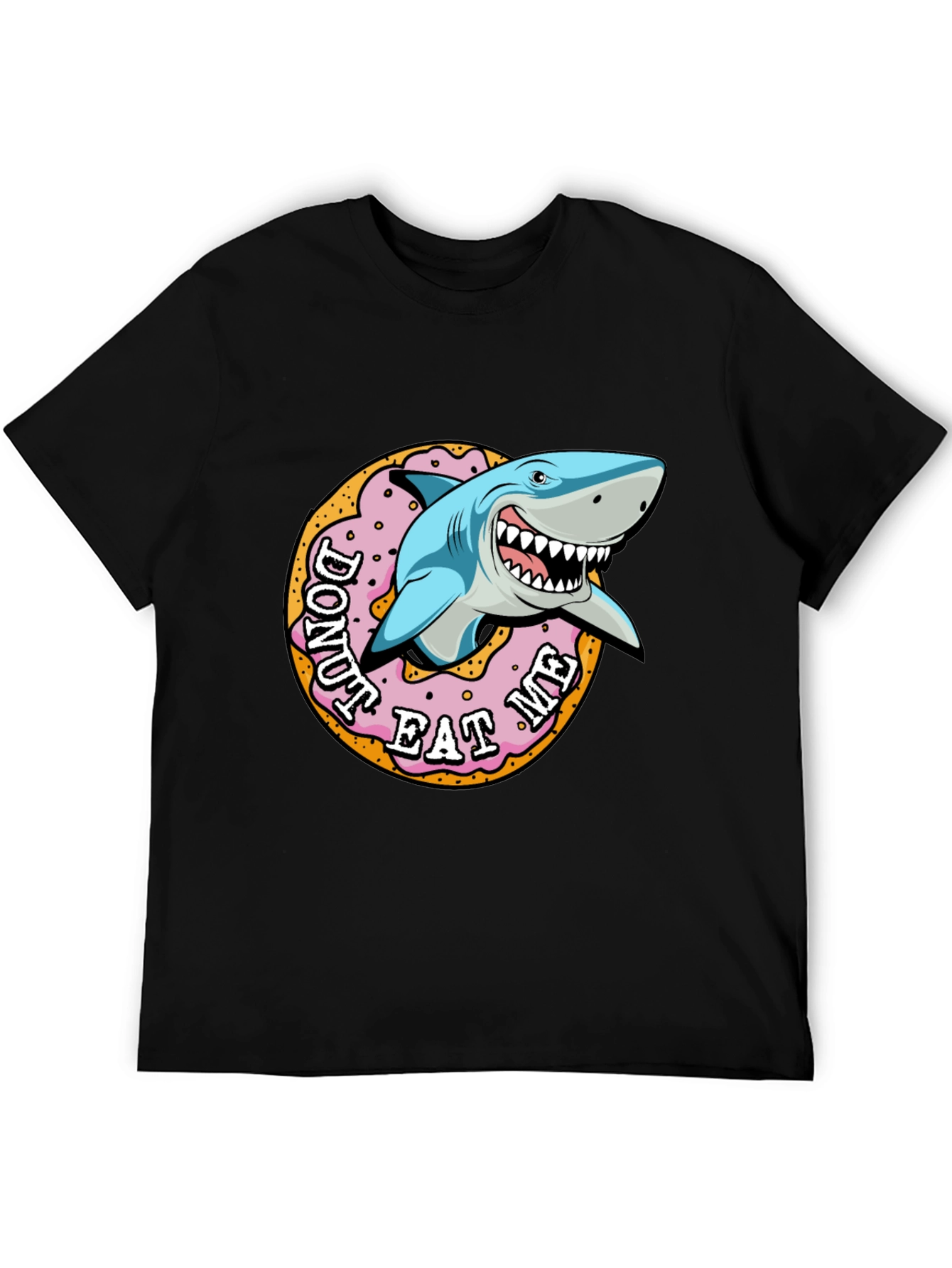 Black Donut Eat Me Shark Graphic Tee view 5