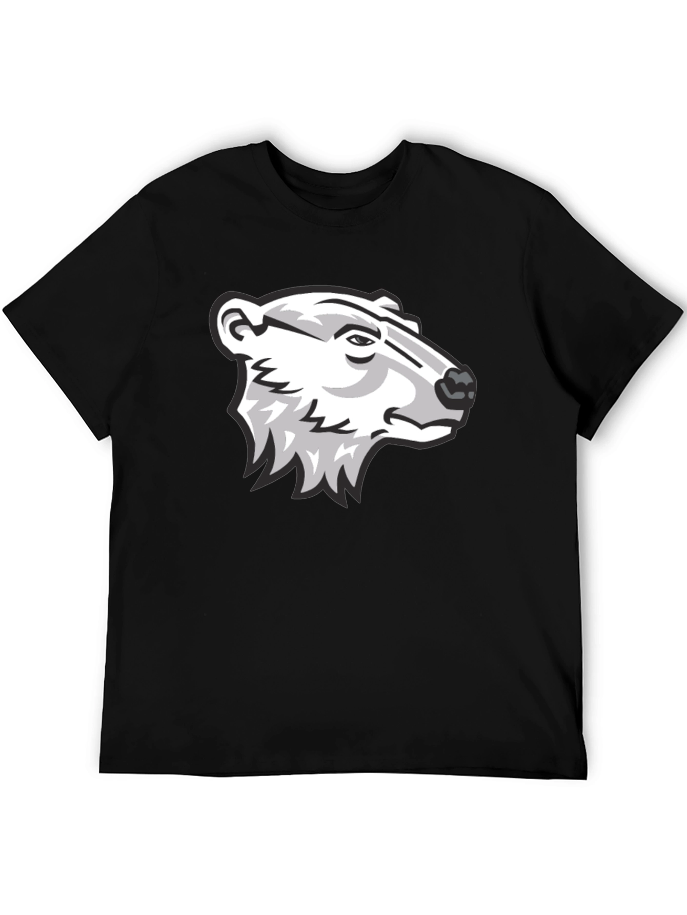 Black Cool Bear Graphic Black T-Shirt view 5