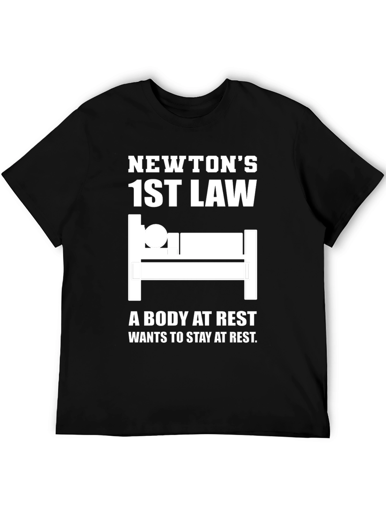 Black Newton's 1st Law Black T-Shirt view 5
