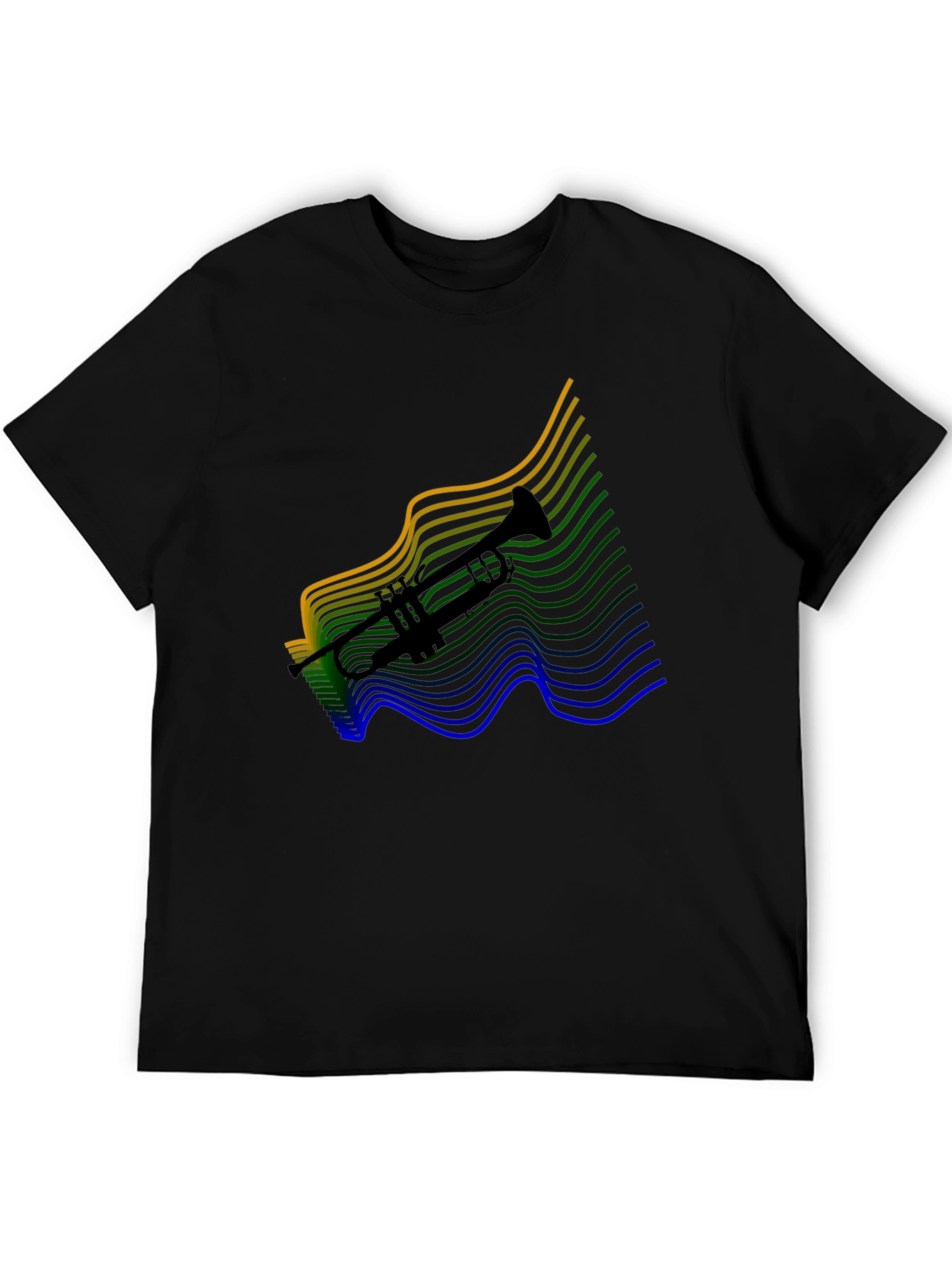 Black Trumpet Black Tee - Musical Instrument Shirt view 5