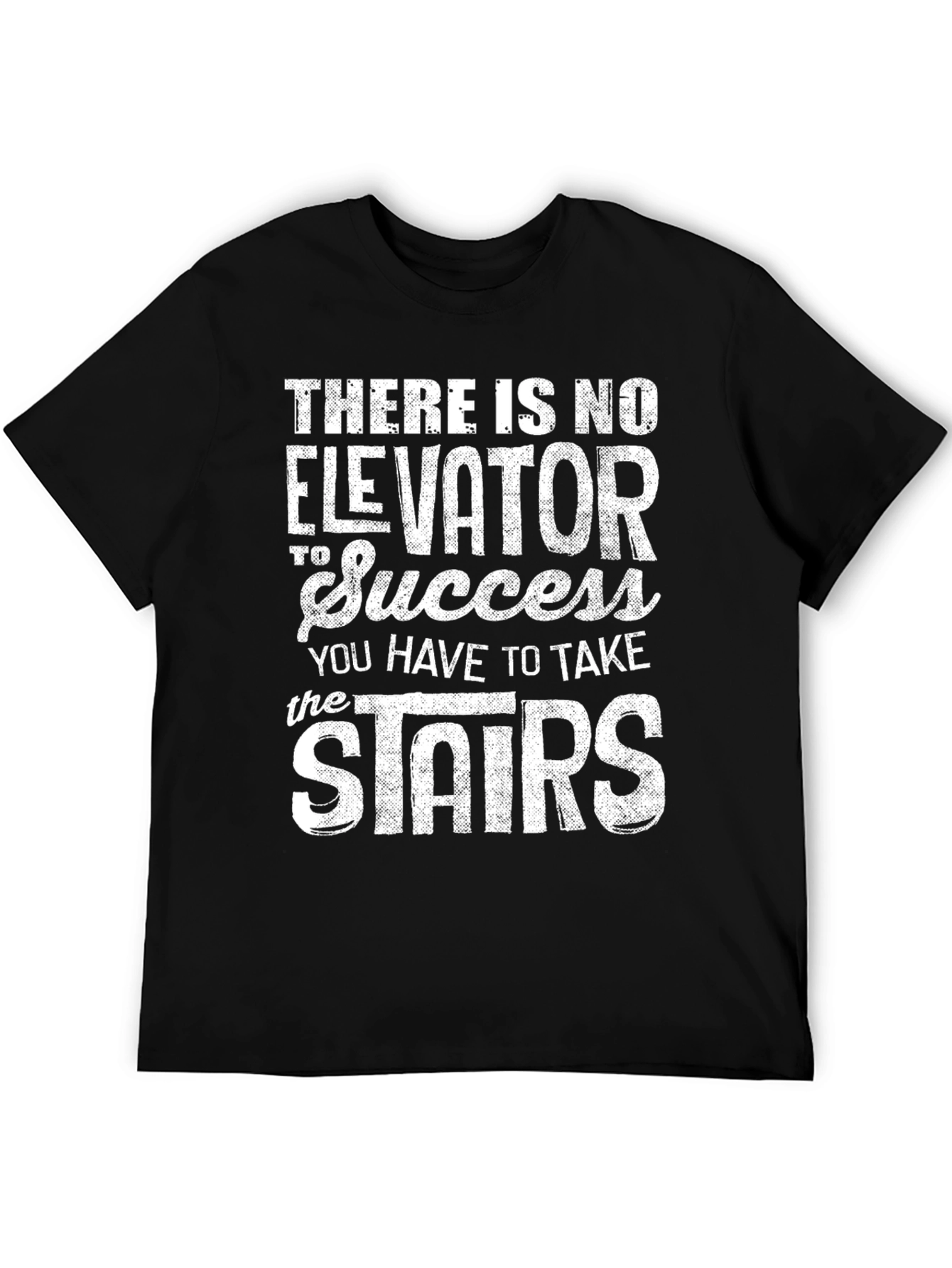 Black Success Stairs Graphic Tee - Motivational Black T-Shirt view 5