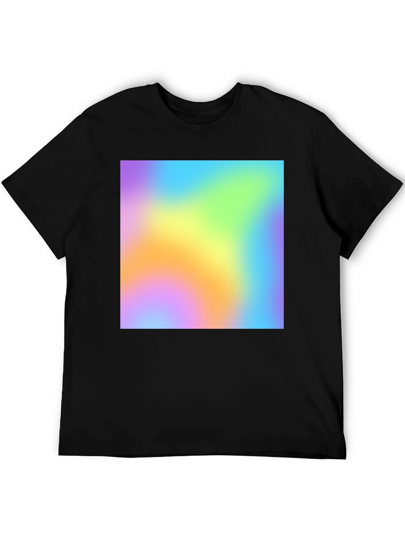 Black Vibrant Blur Graphic Tee - Soft Black Cotton Blend view 5