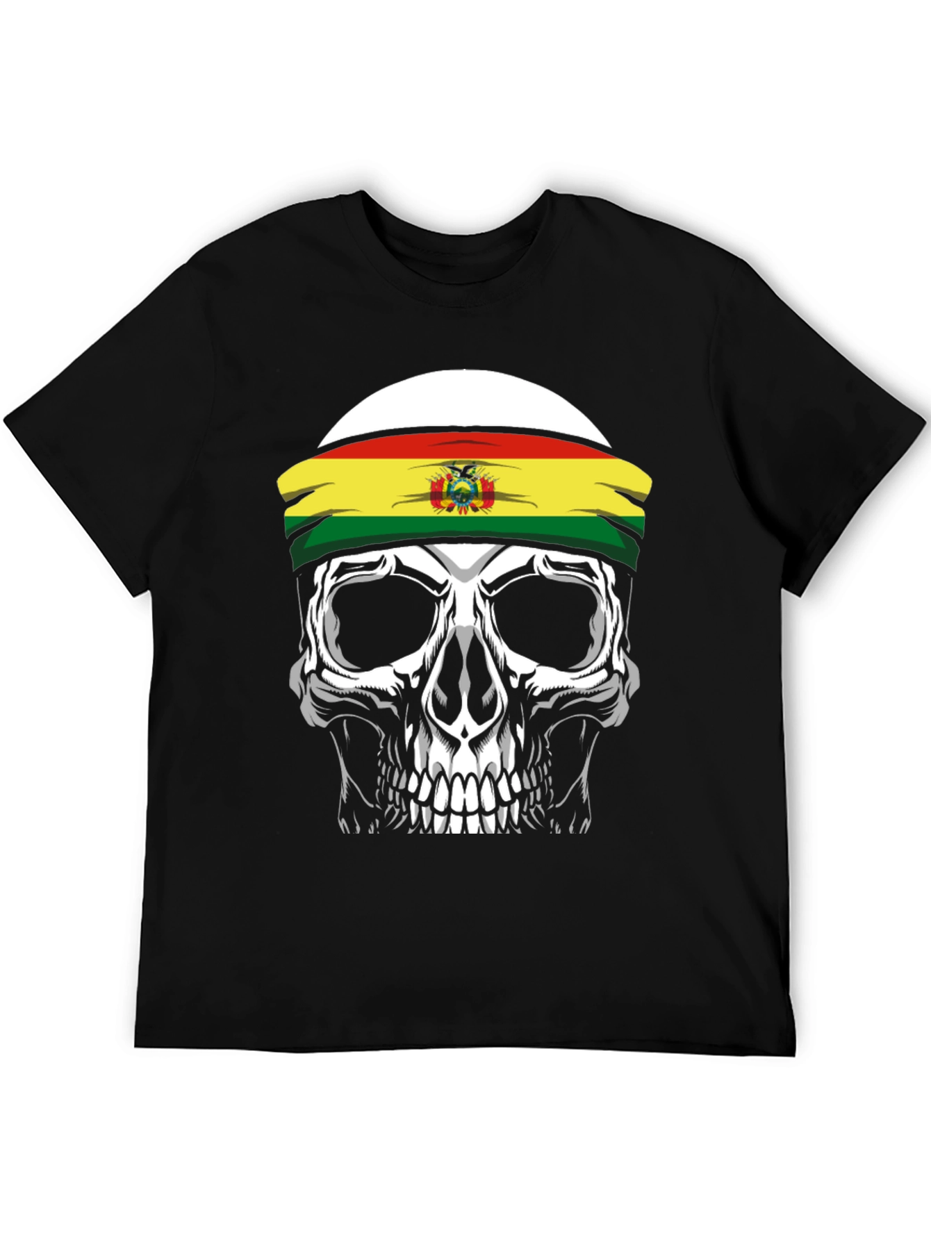 Skull T-Shirt with Bolivian Flag Headband - 5