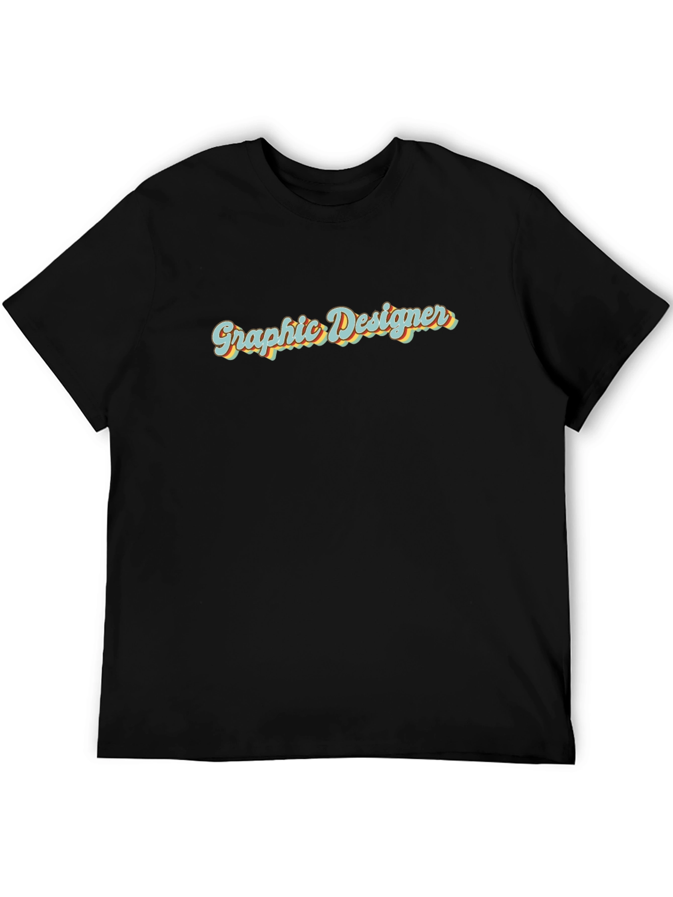Black Retro Graphic Designer T-Shirt view 5