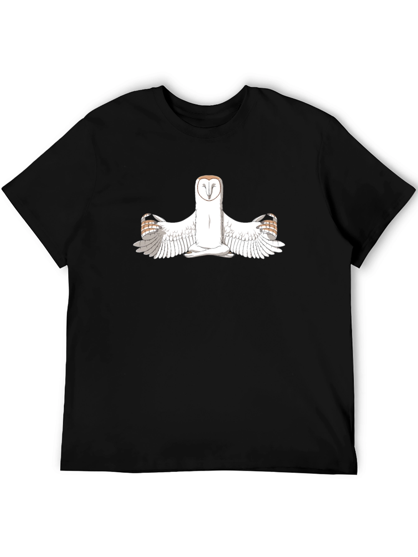 Black Owl Yoga T-Shirt - Black view 5