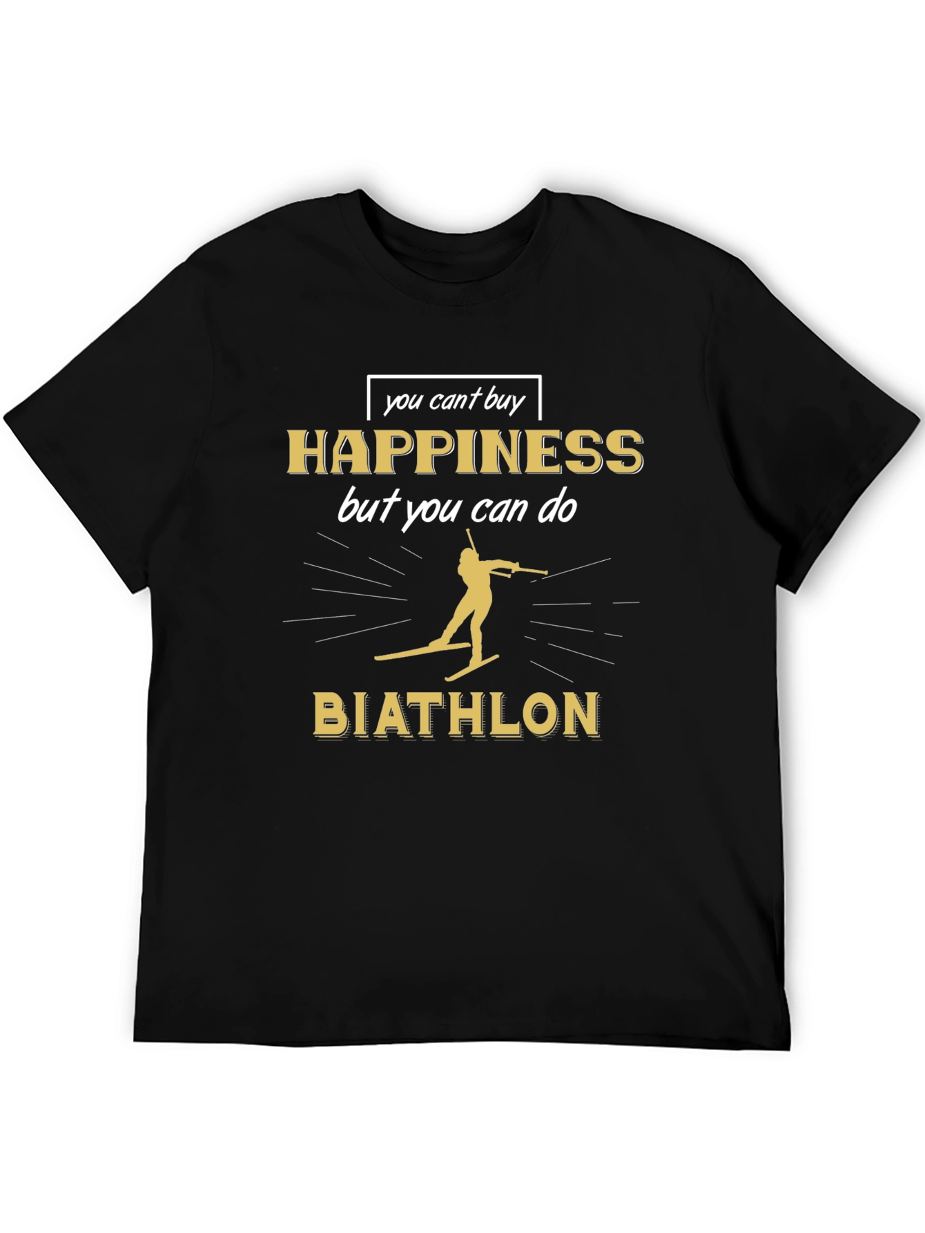 Black Biathlon Happiness Graphic Tee view 5