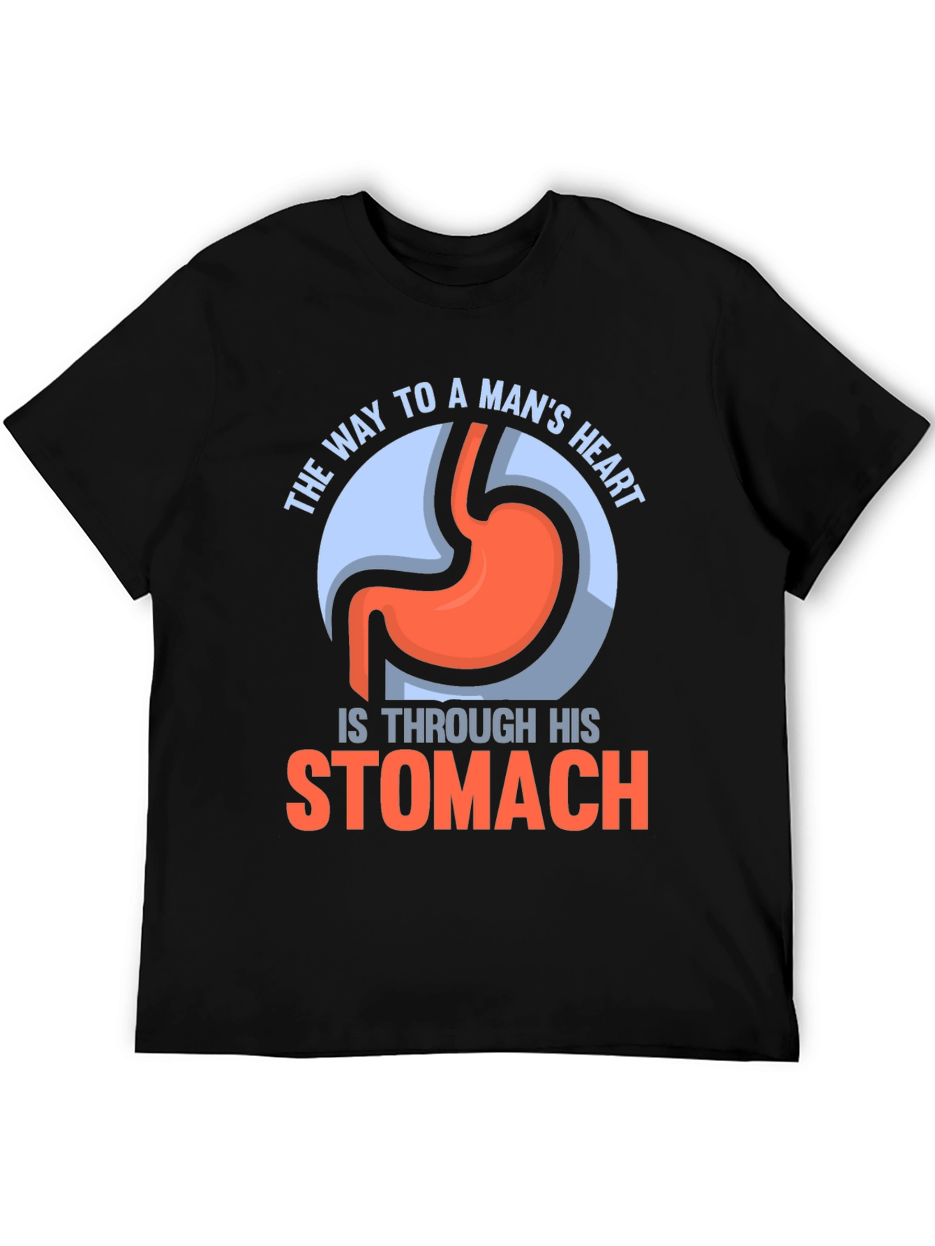 Black Funny Stomach T-Shirt - Way To A Man's Heart view 5